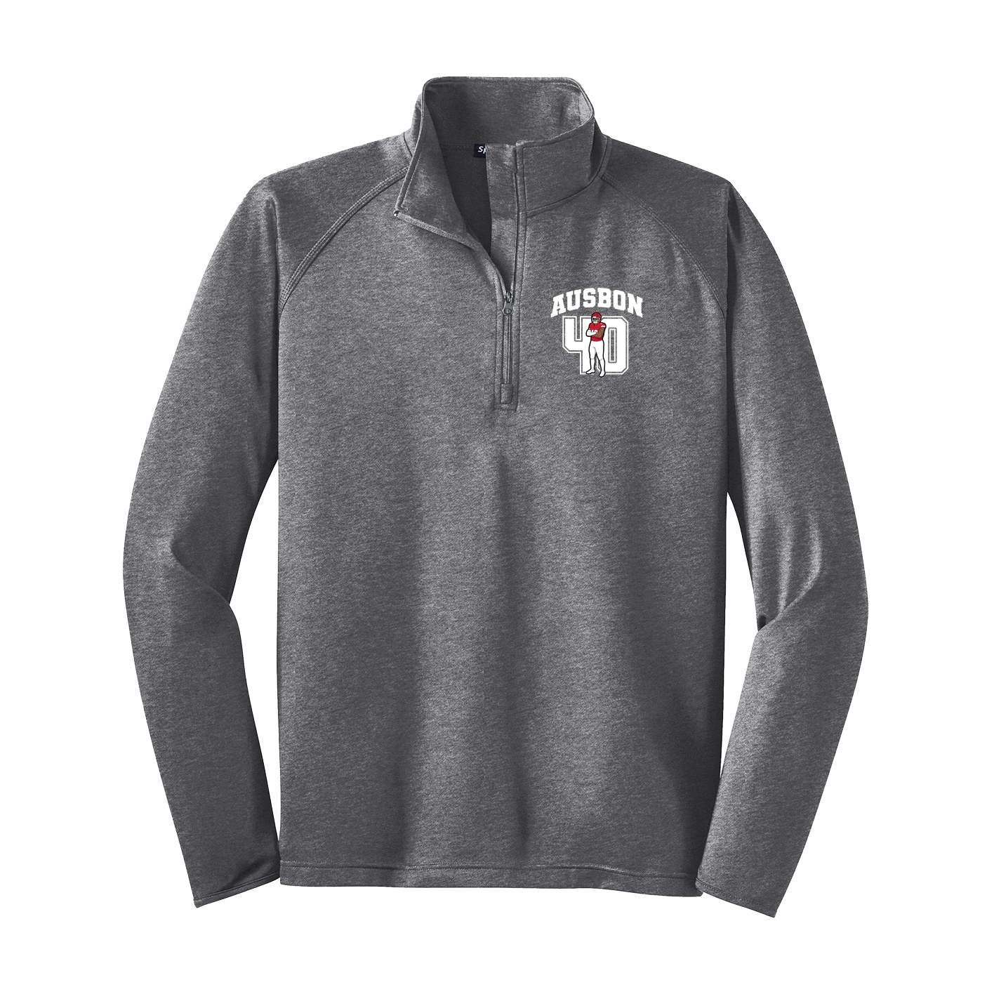 Q-Zip Pullover — Number in Grey