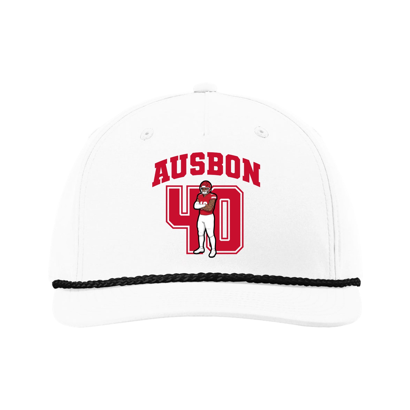Five-Panel Classic Rope Cap — Number in White