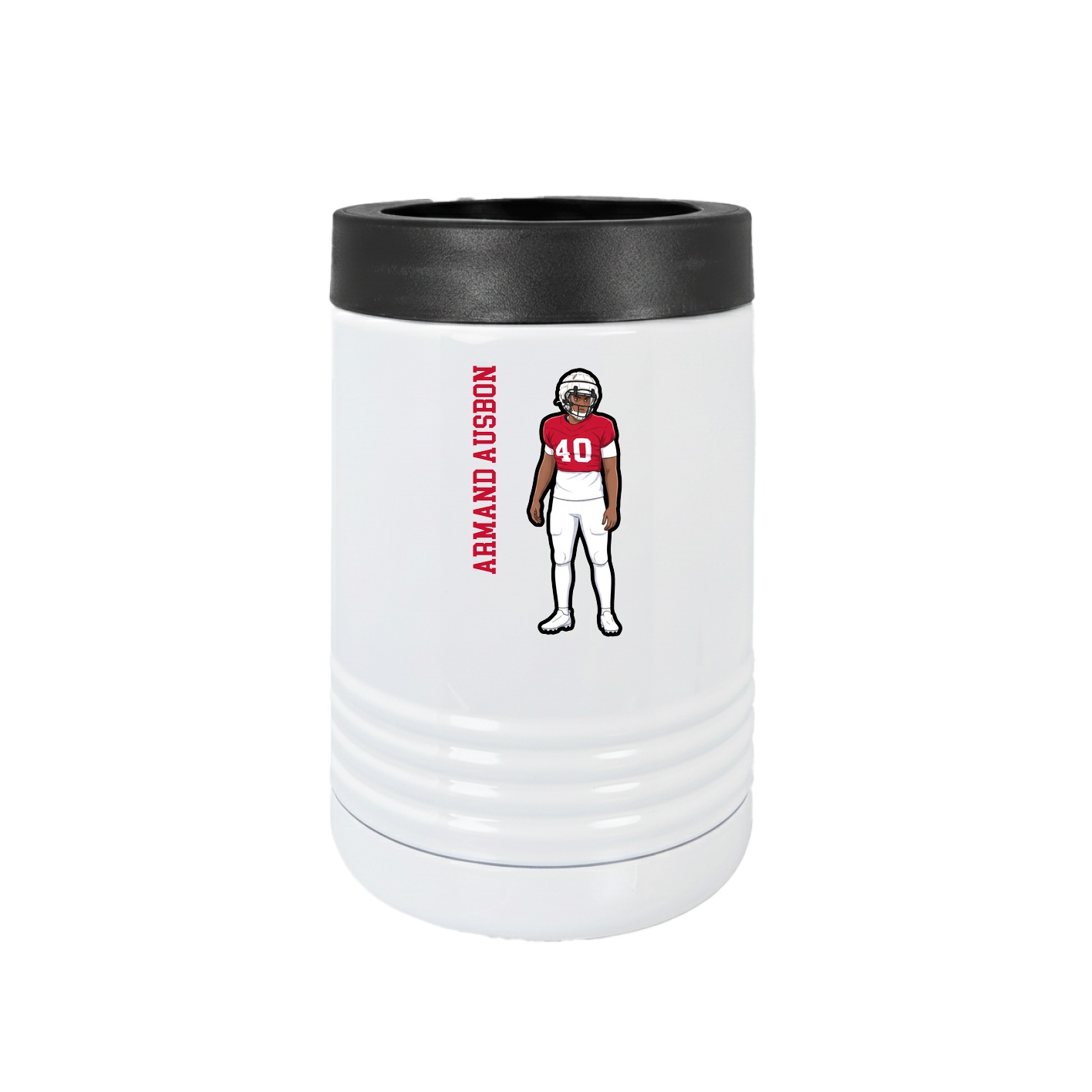 Beverage Holder — Name Vertical in White