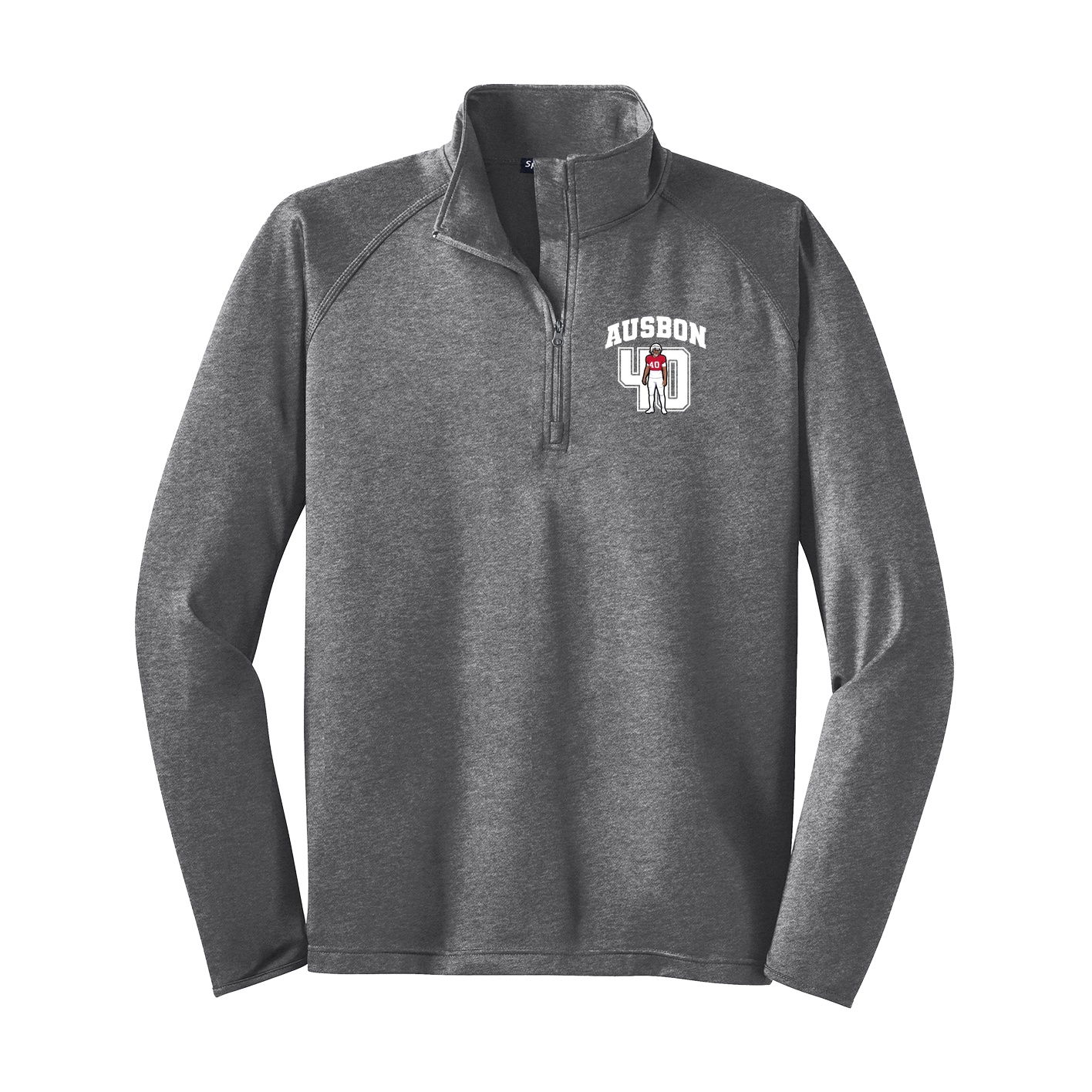 Q-Zip Pullover — Number in Grey