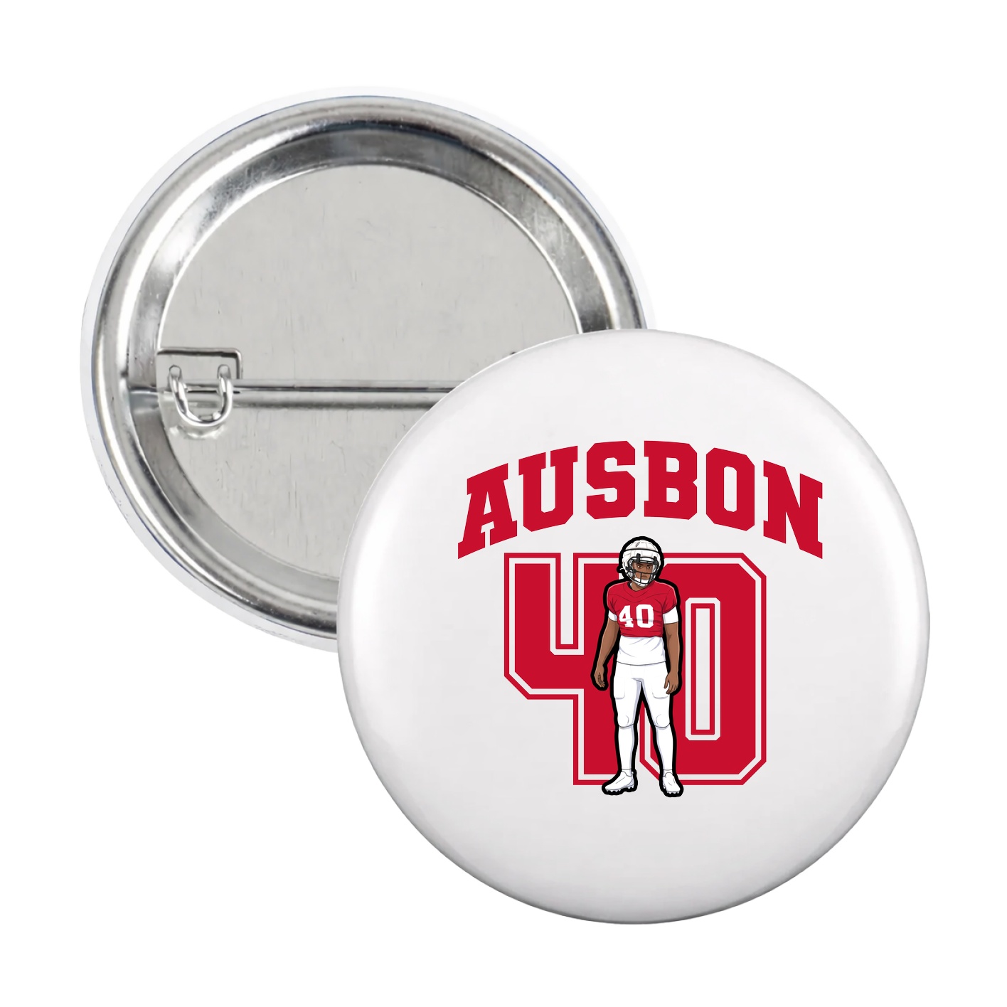 Game Day Button — Number in White