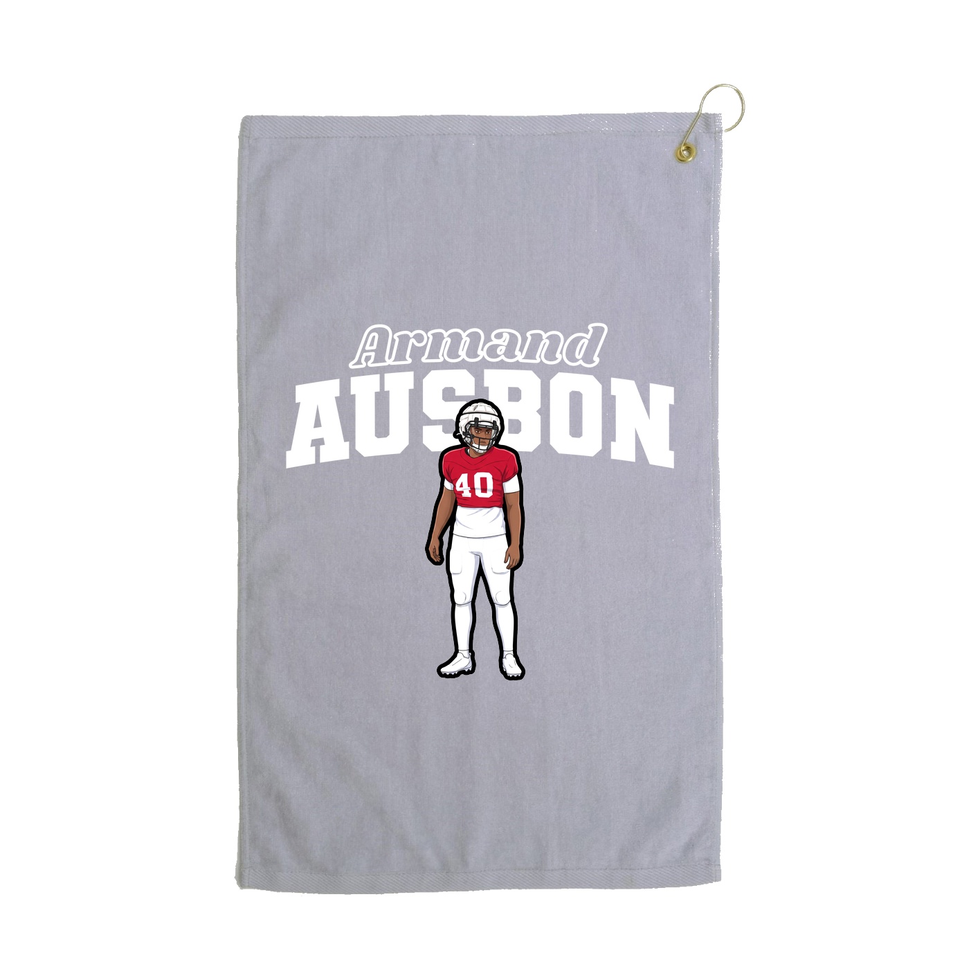 Golf Towel — Name Arch in Grey