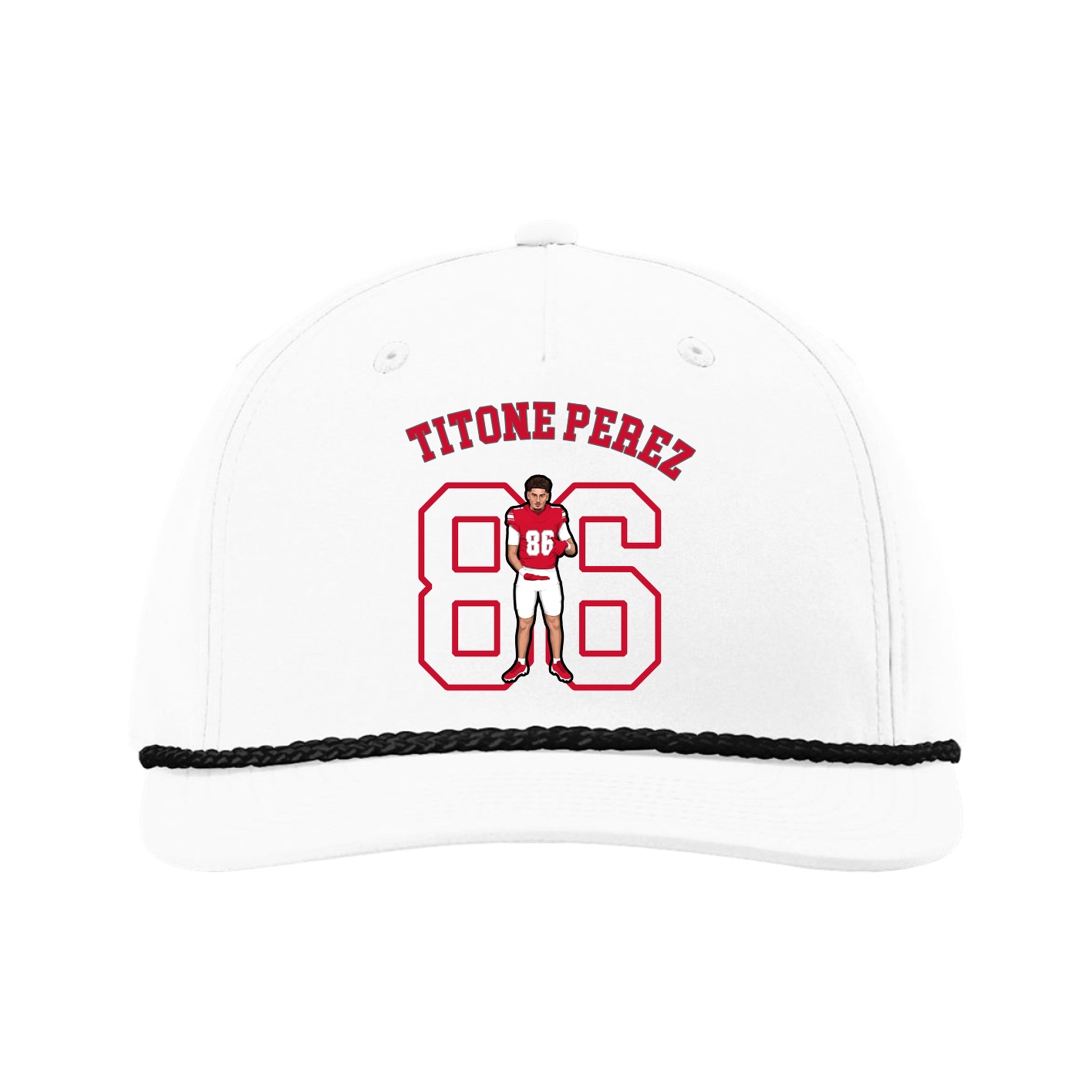 Five-Panel Classic Rope Cap — Shirsey Arch in White