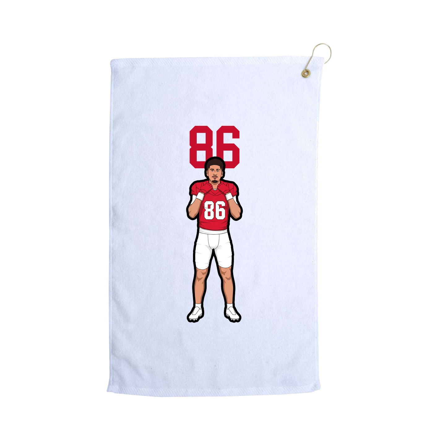 Golf Towel — Number Top in White