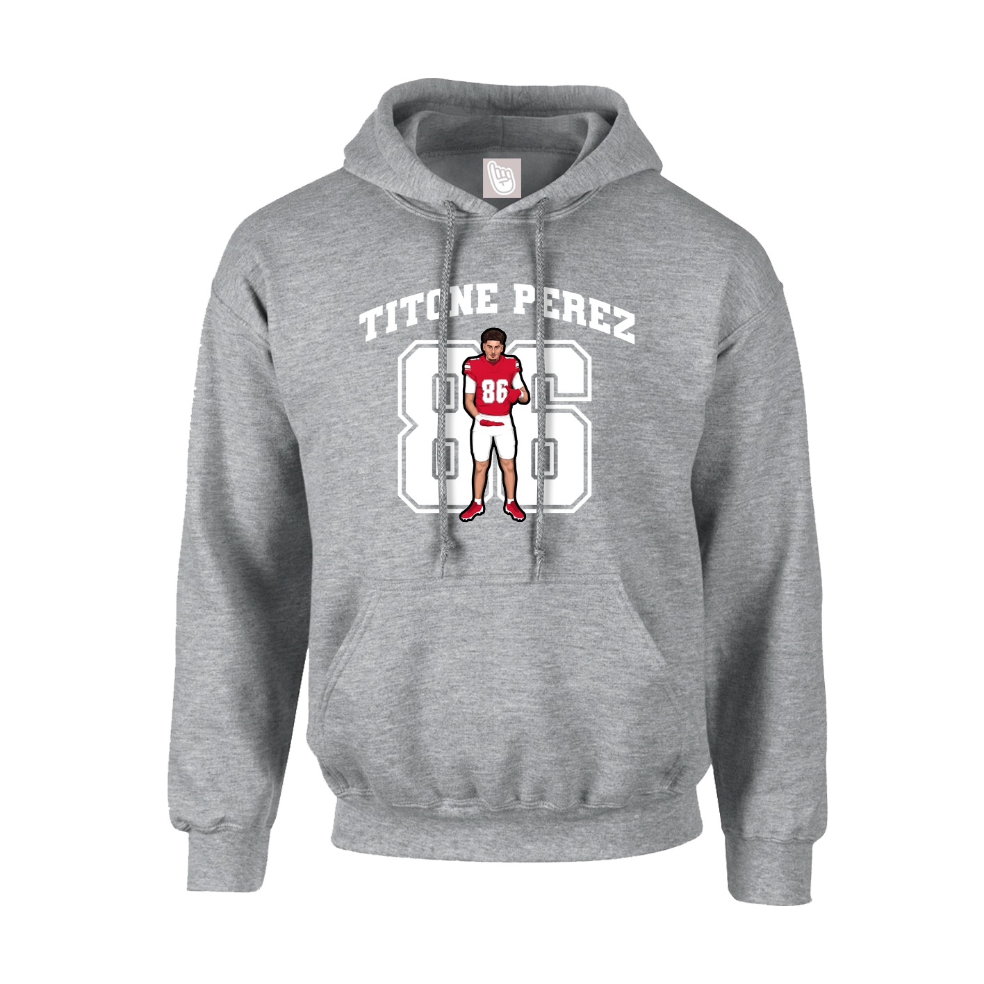 Youth Hoodie — Number in Grey
