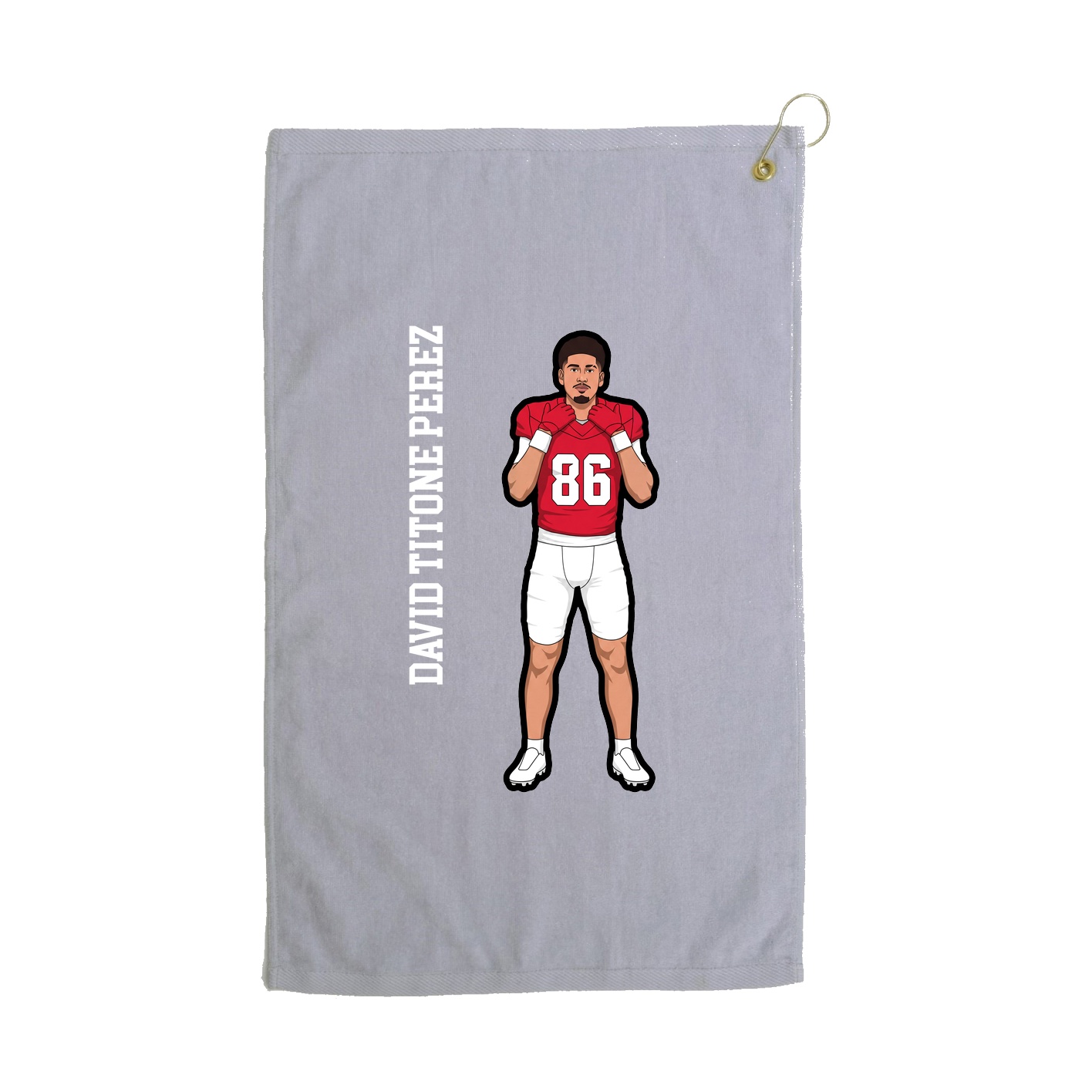 Golf Towel — Name Vertical in Grey