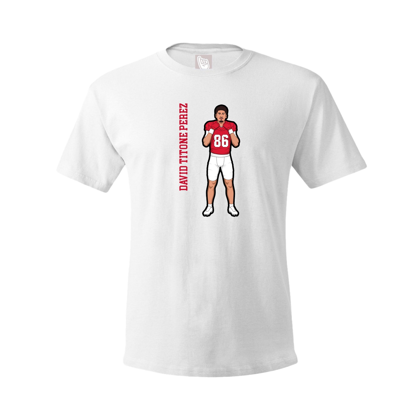 Tee — Name Vertical in White