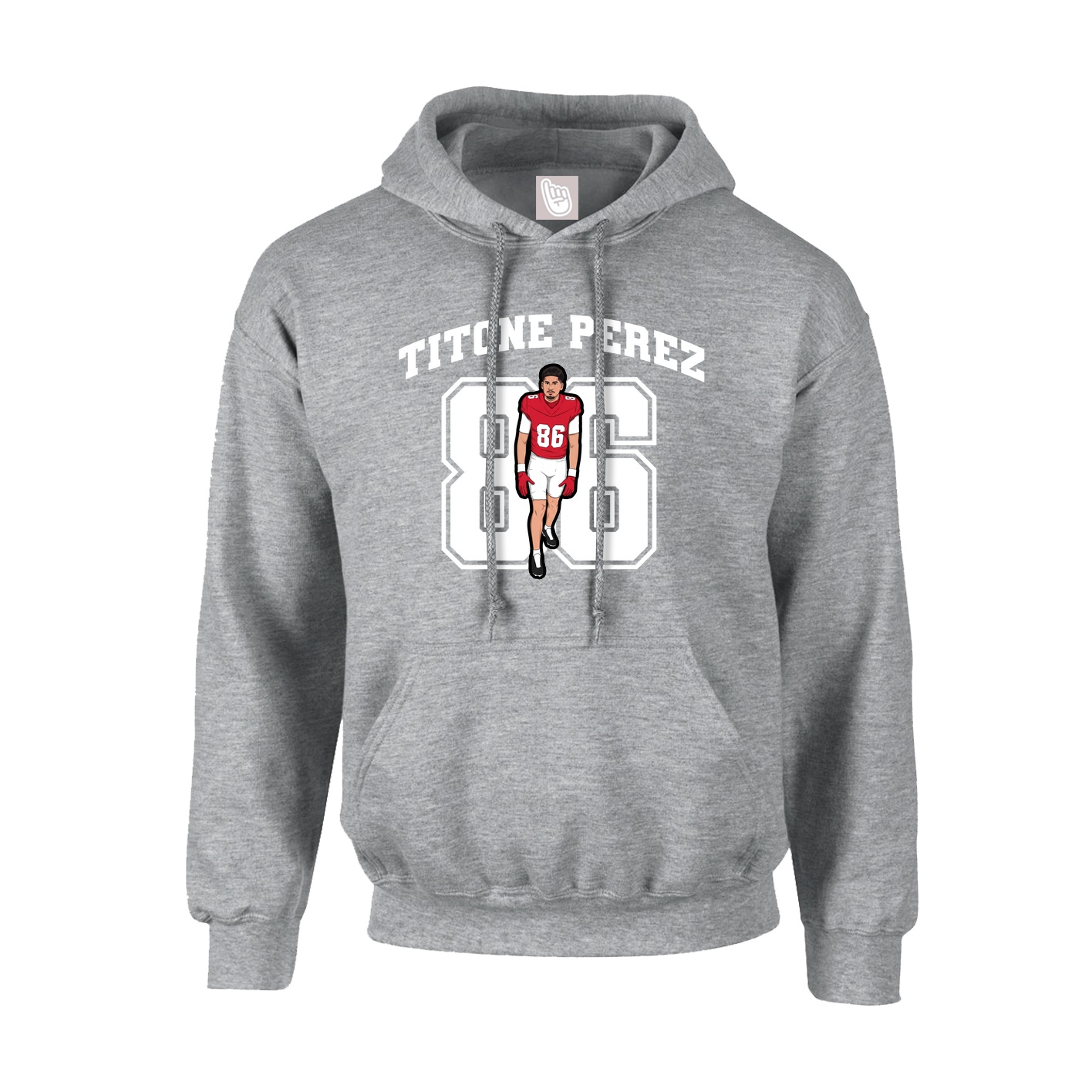 Hoodie — Number in Grey