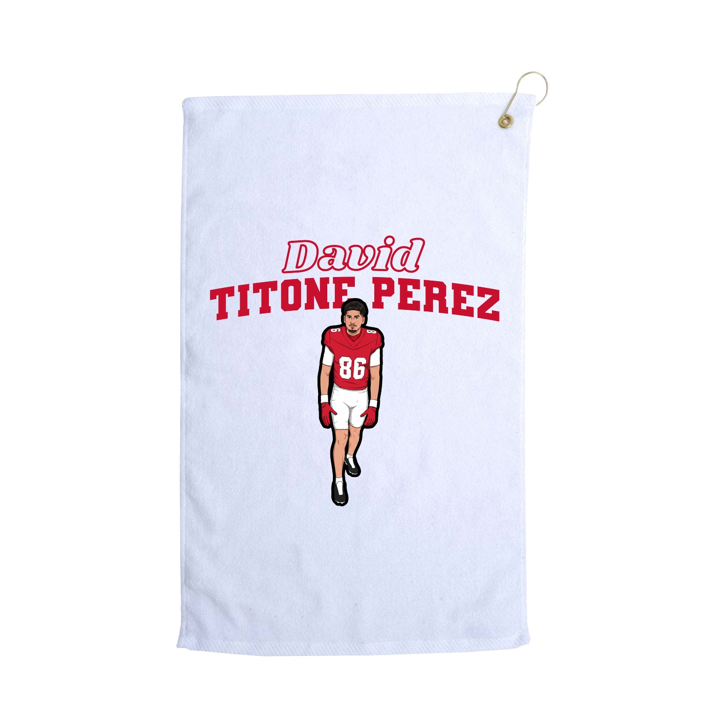 Golf Towel — Name Arch in White