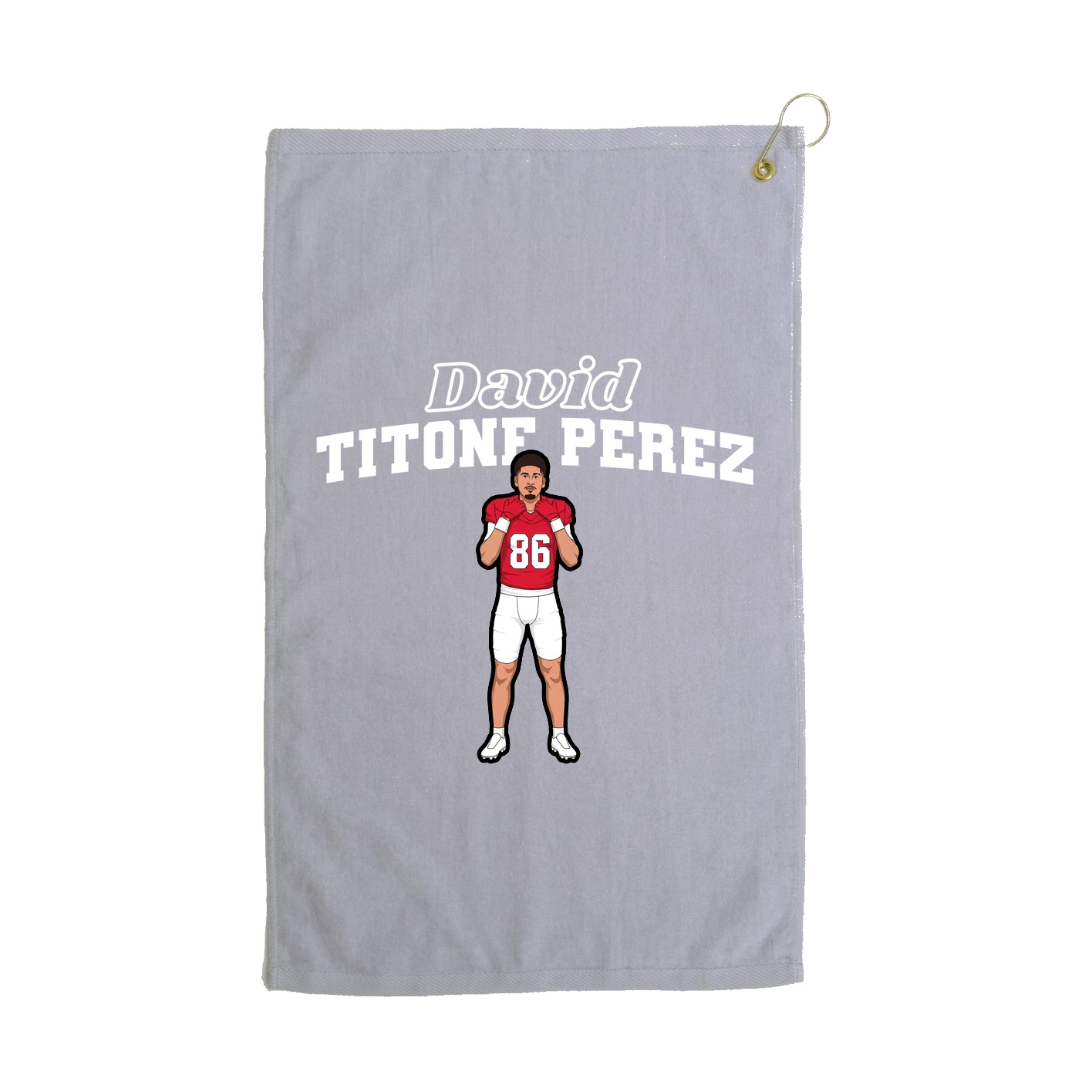 Golf Towel — Name Arch in Grey