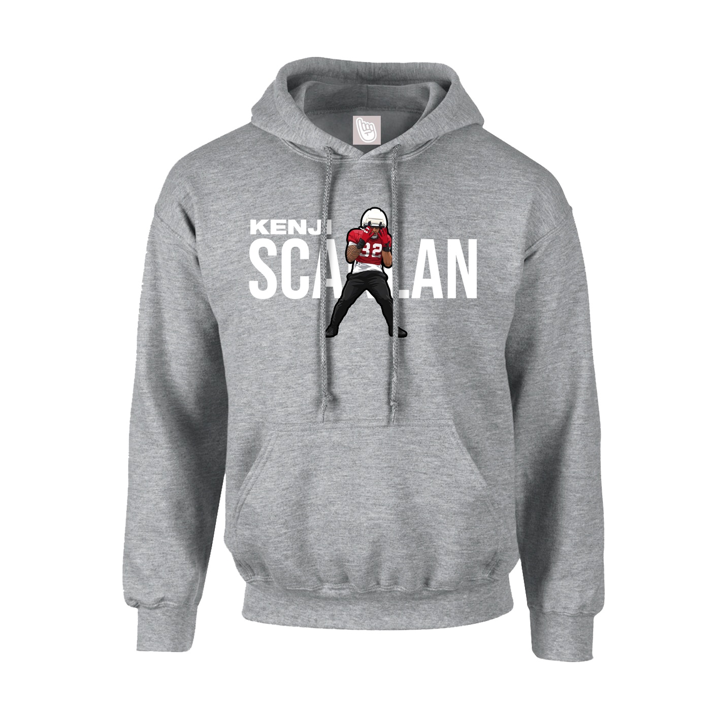 Hoodie — Player Name in Grey