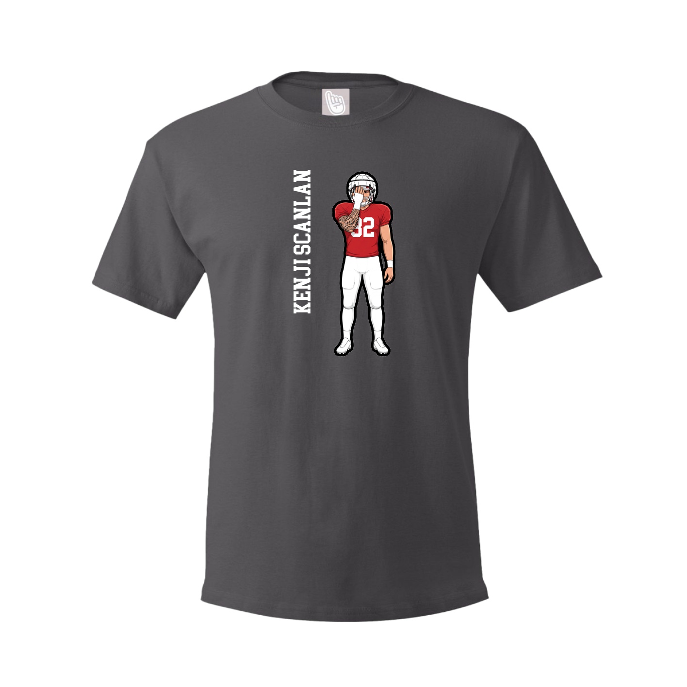 Tee — Name Vertical in Grey