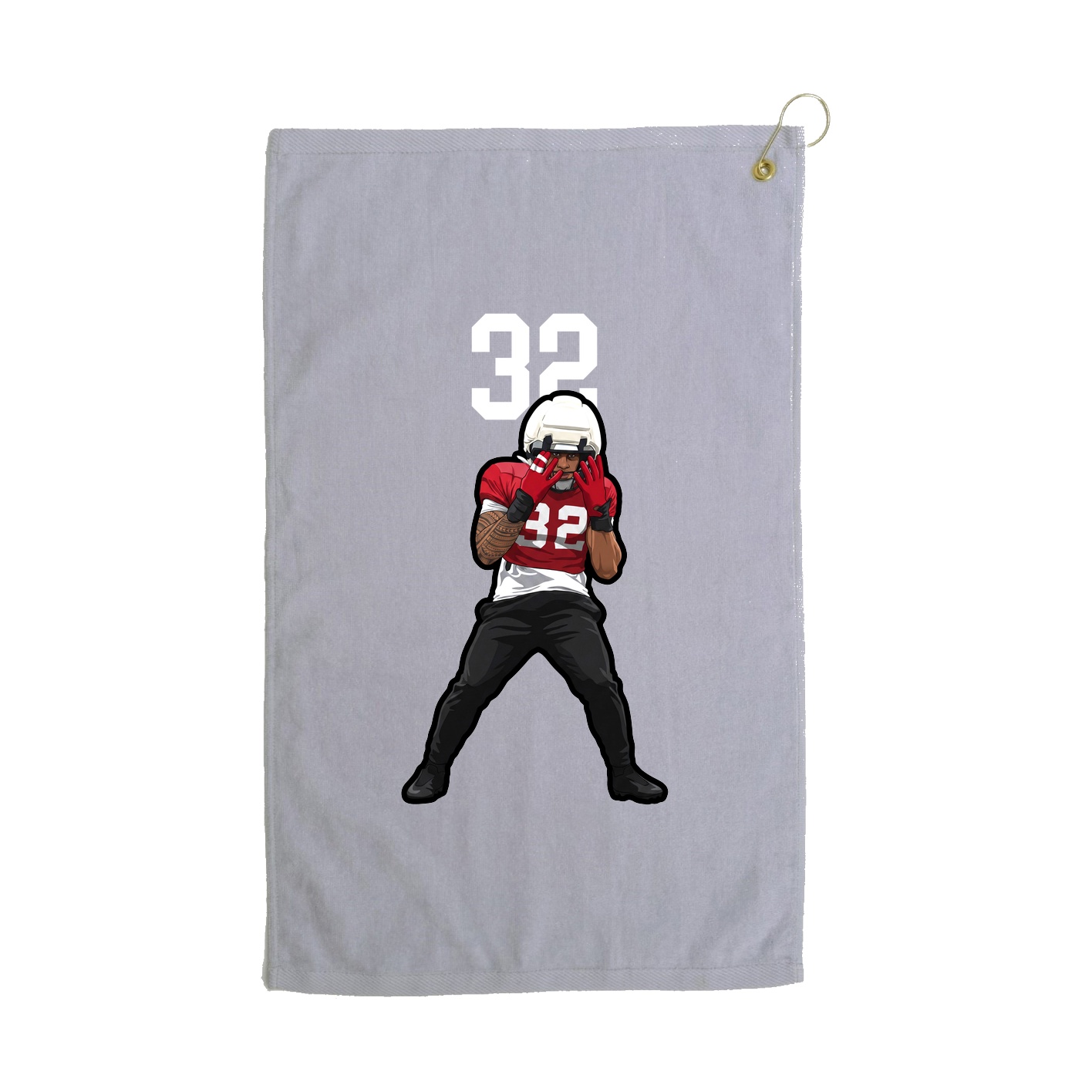 Golf Towel — Number Top in Grey