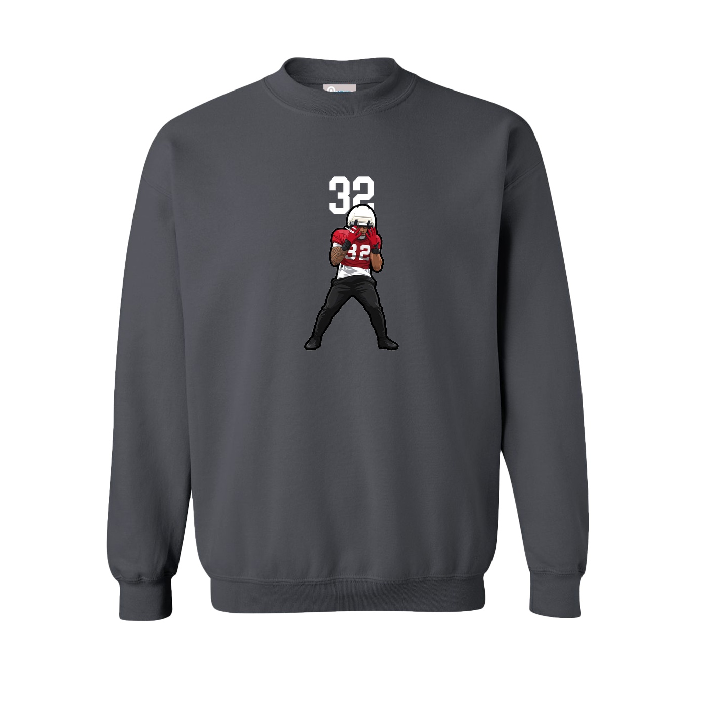 Fleece Crew — Number Top in Grey