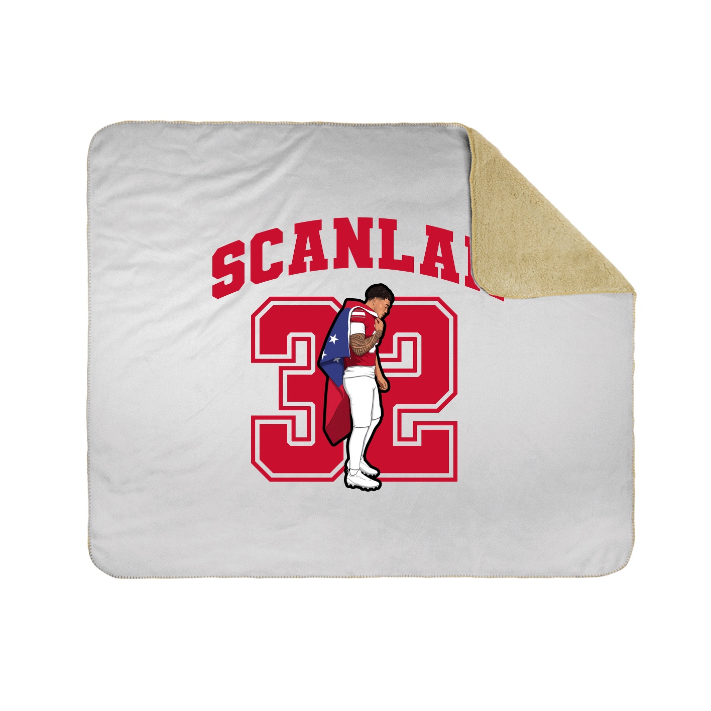 Throw Blanket — Number in White