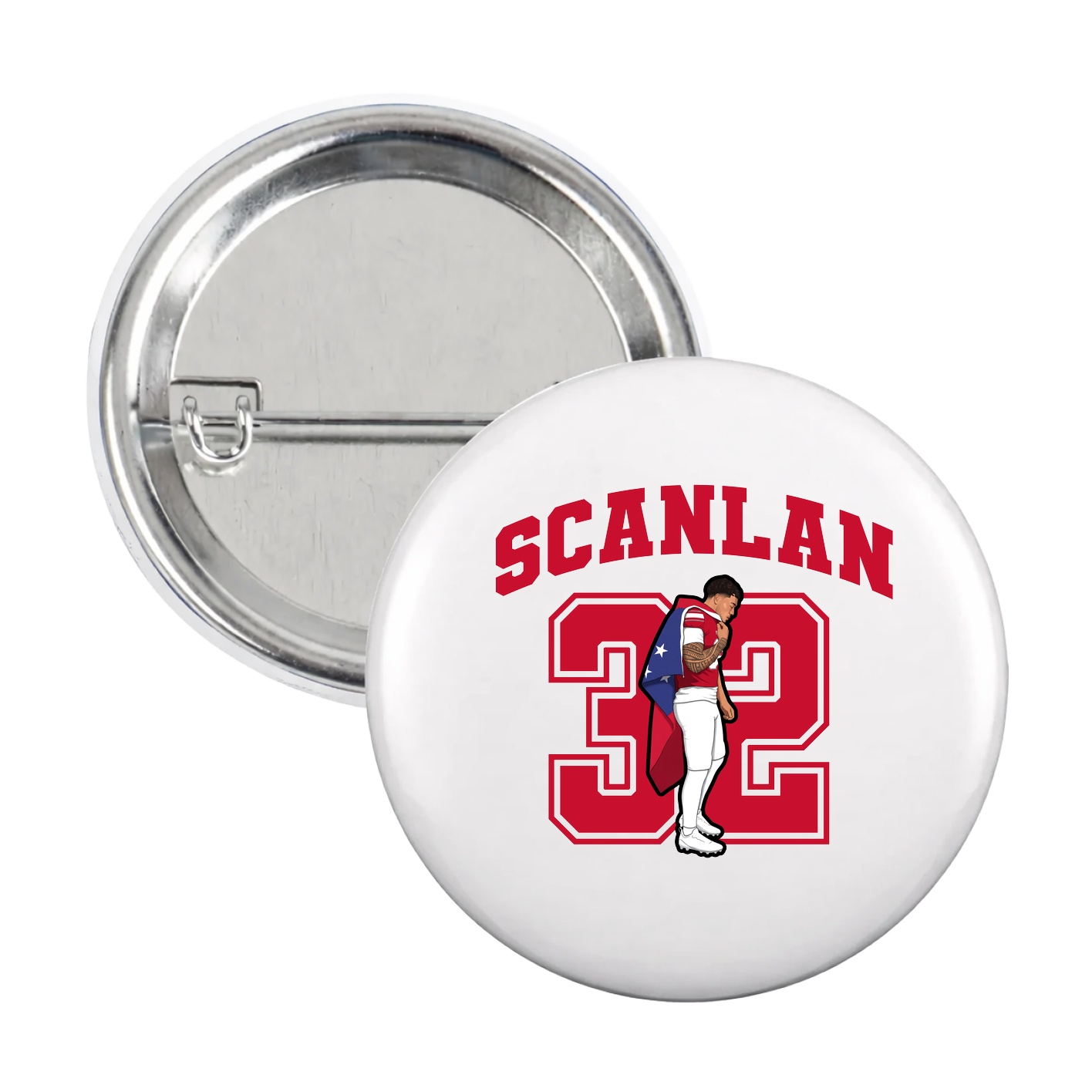 Game Day Button — Number in White