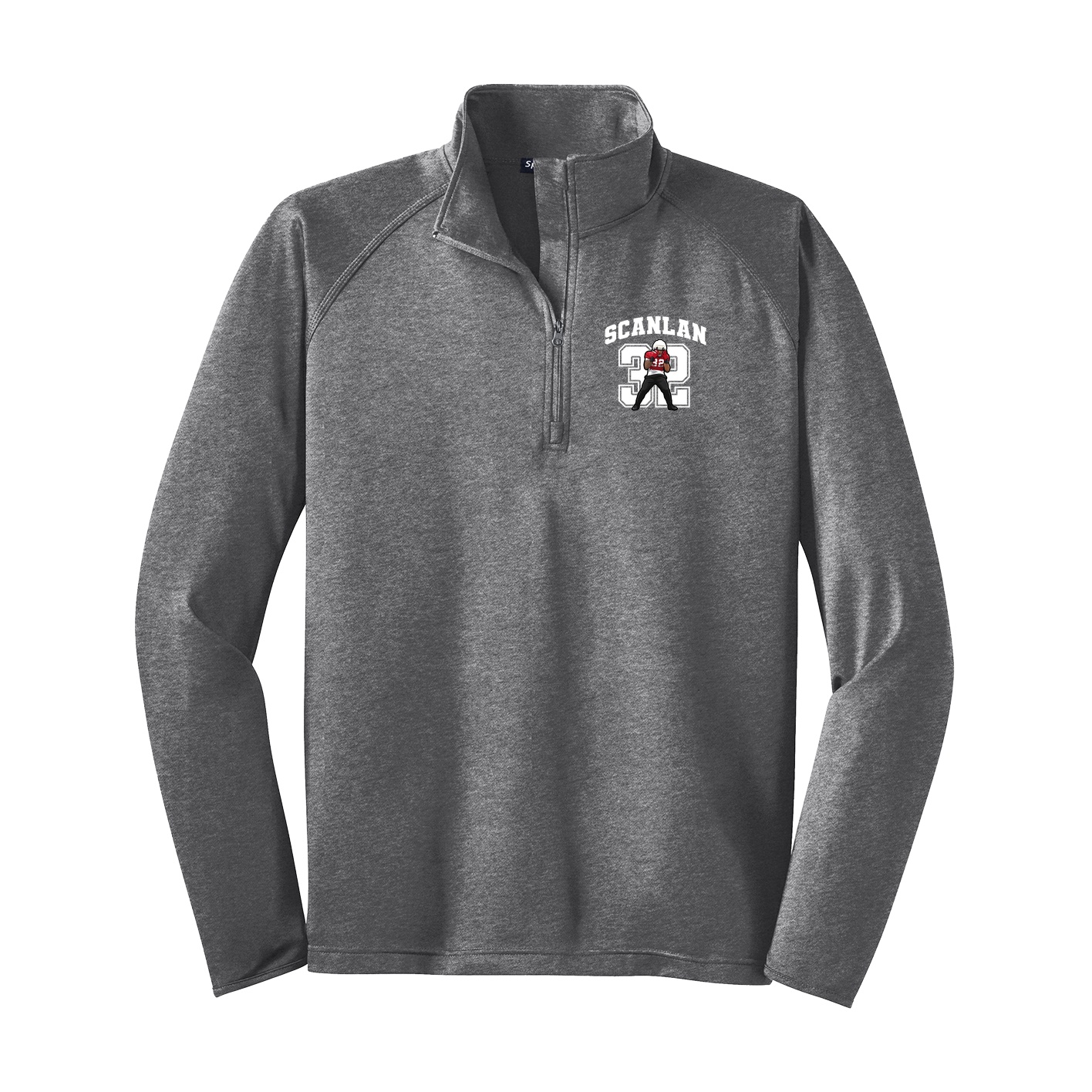 Q-Zip Pullover — Number in Grey