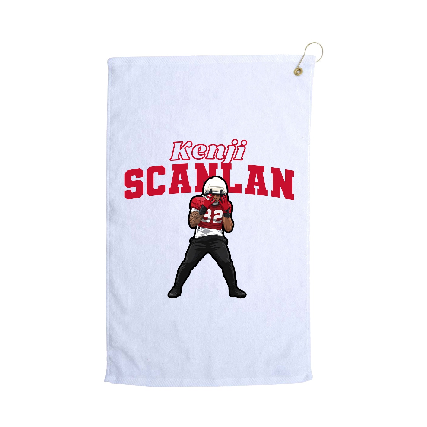 Golf Towel — Name Arch in White
