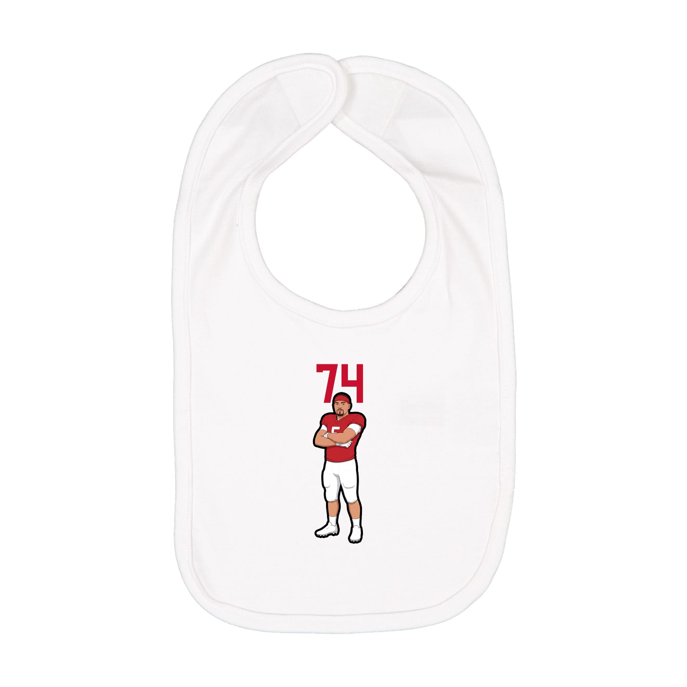 Infant Bib — Number Top in White