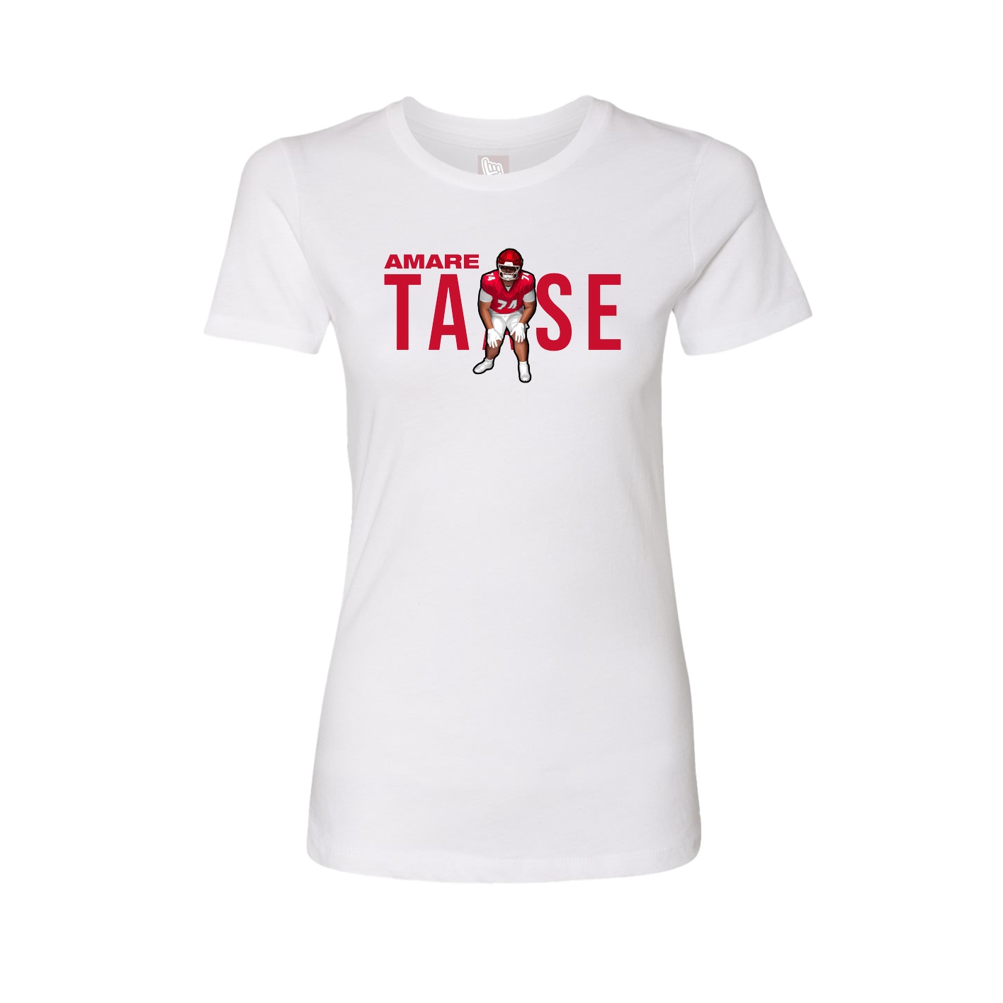 Fitted Women's Tee — Player Name in White