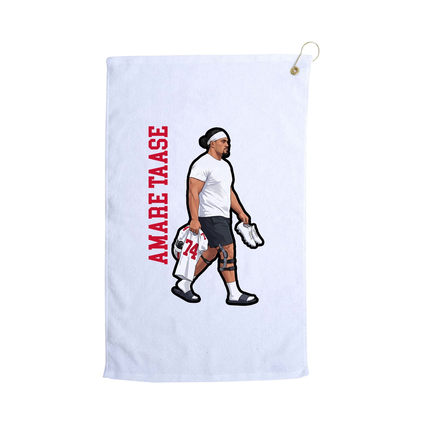 Golf Towel — Name Vertical in White