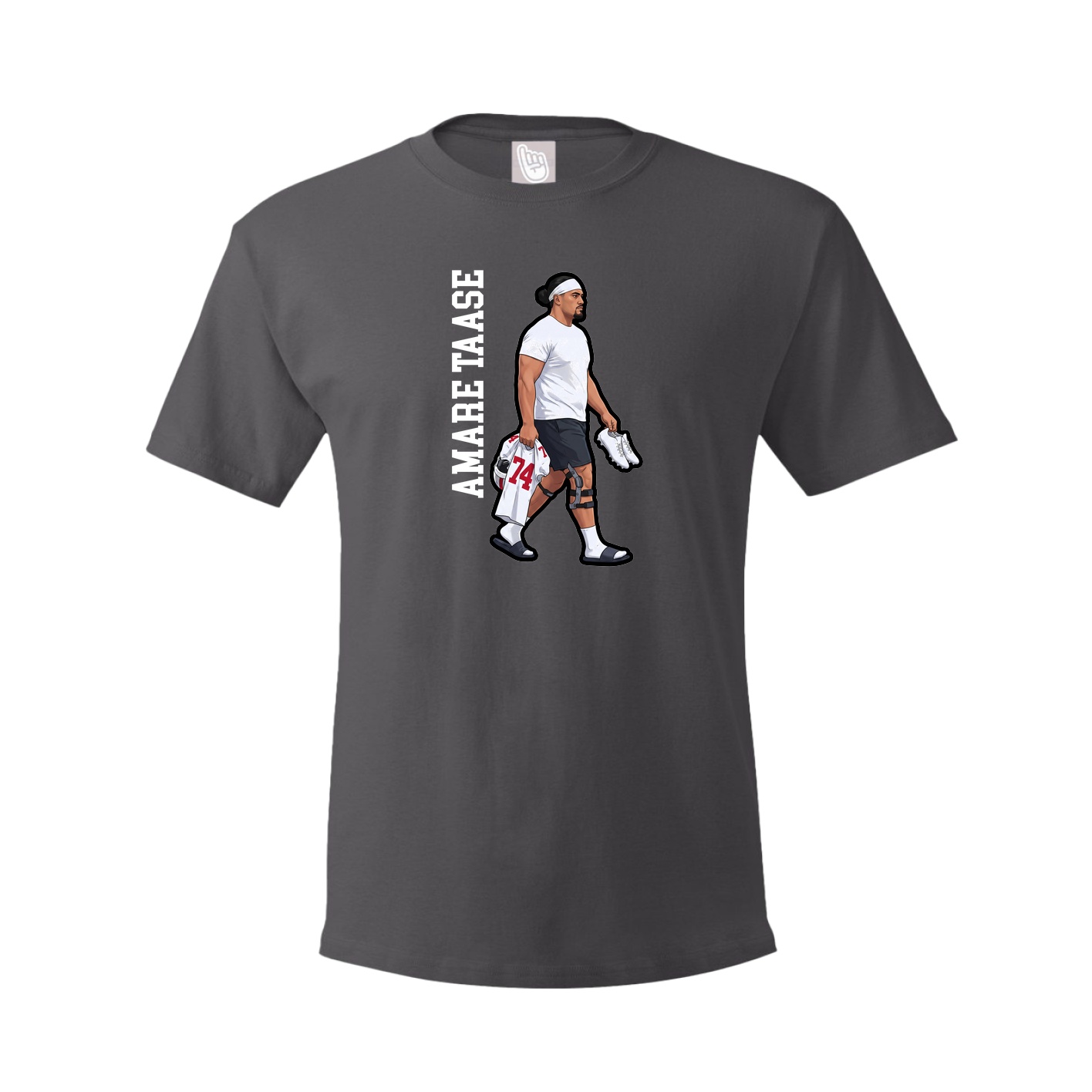 Tee — Name Vertical in Grey