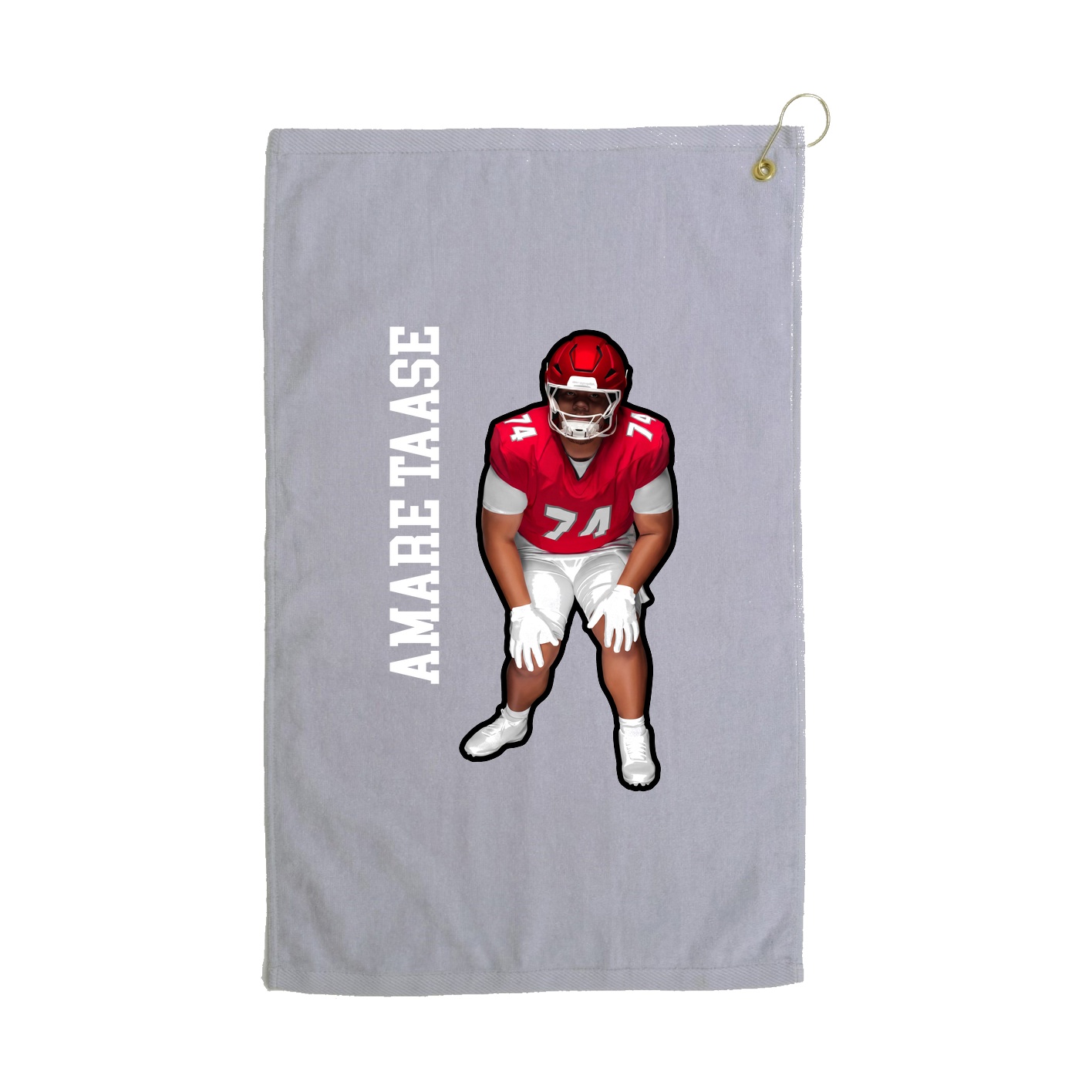 Golf Towel — Name Vertical in Grey