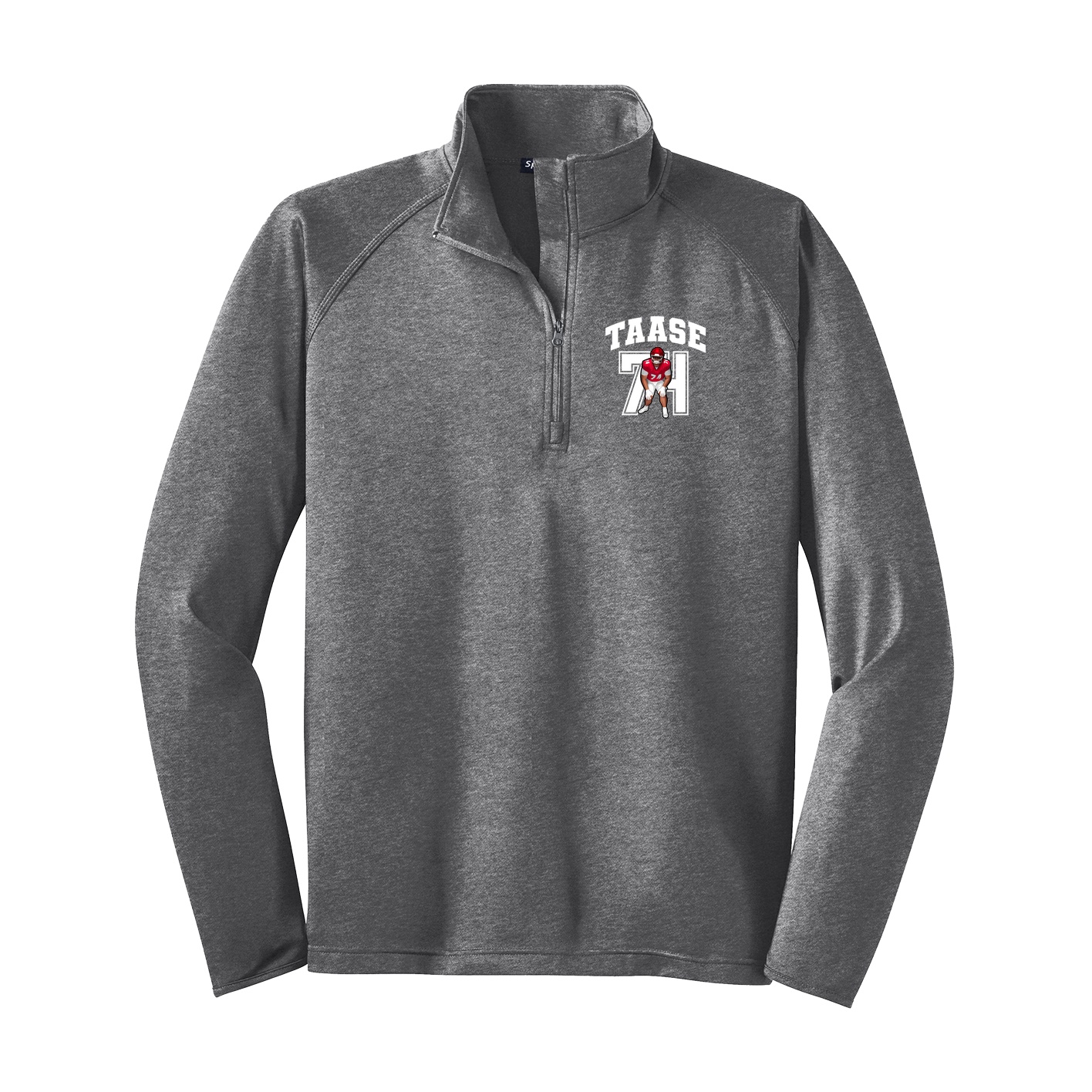 Q-Zip Pullover — Number in Grey