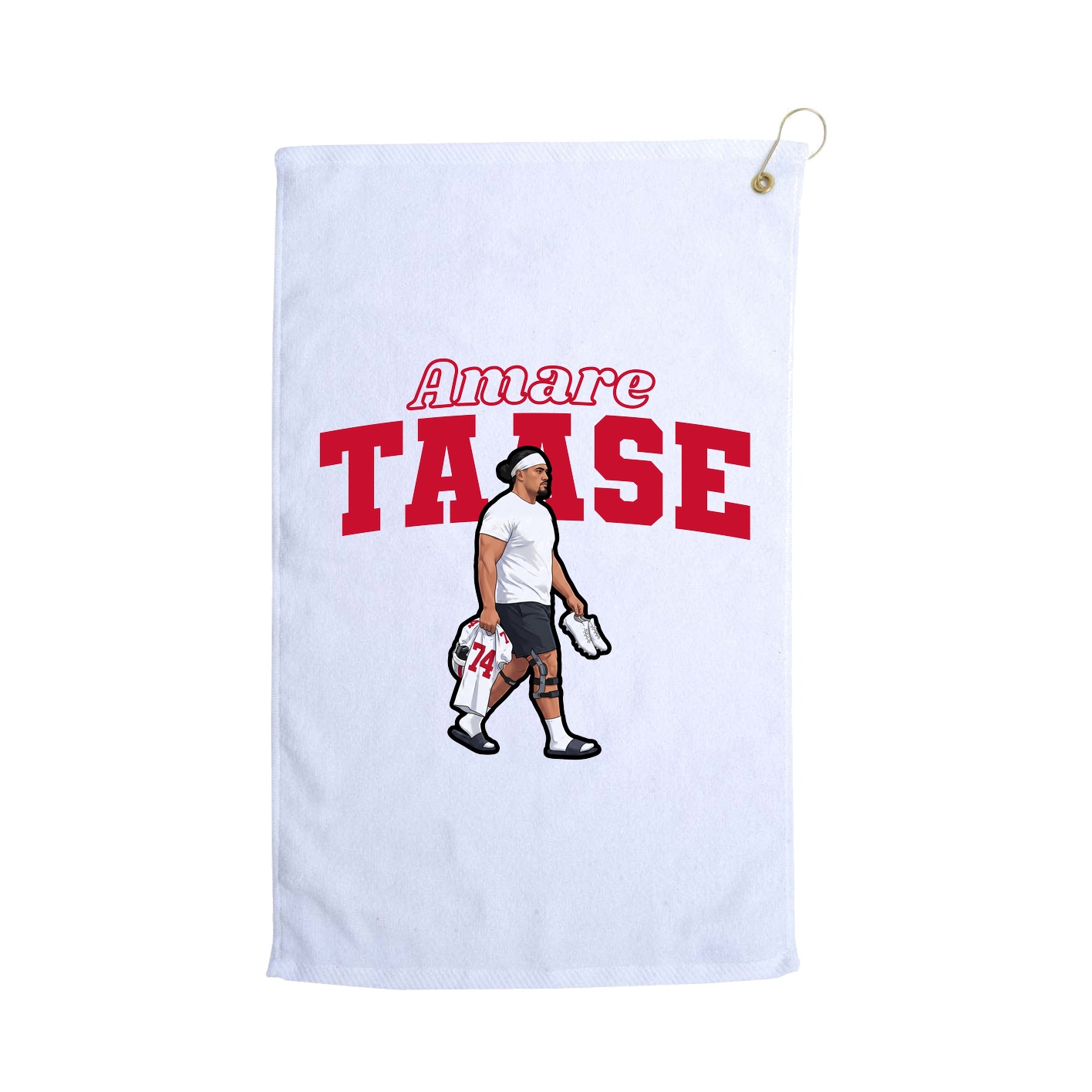 Golf Towel — Name Arch in White