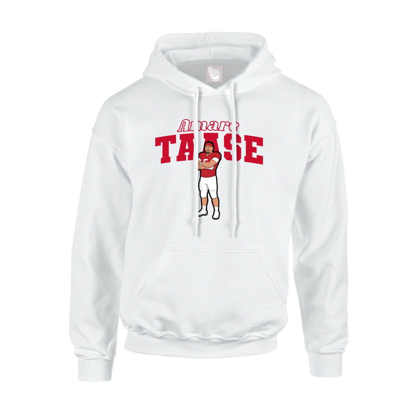 Youth Hoodie — Name Arch in White