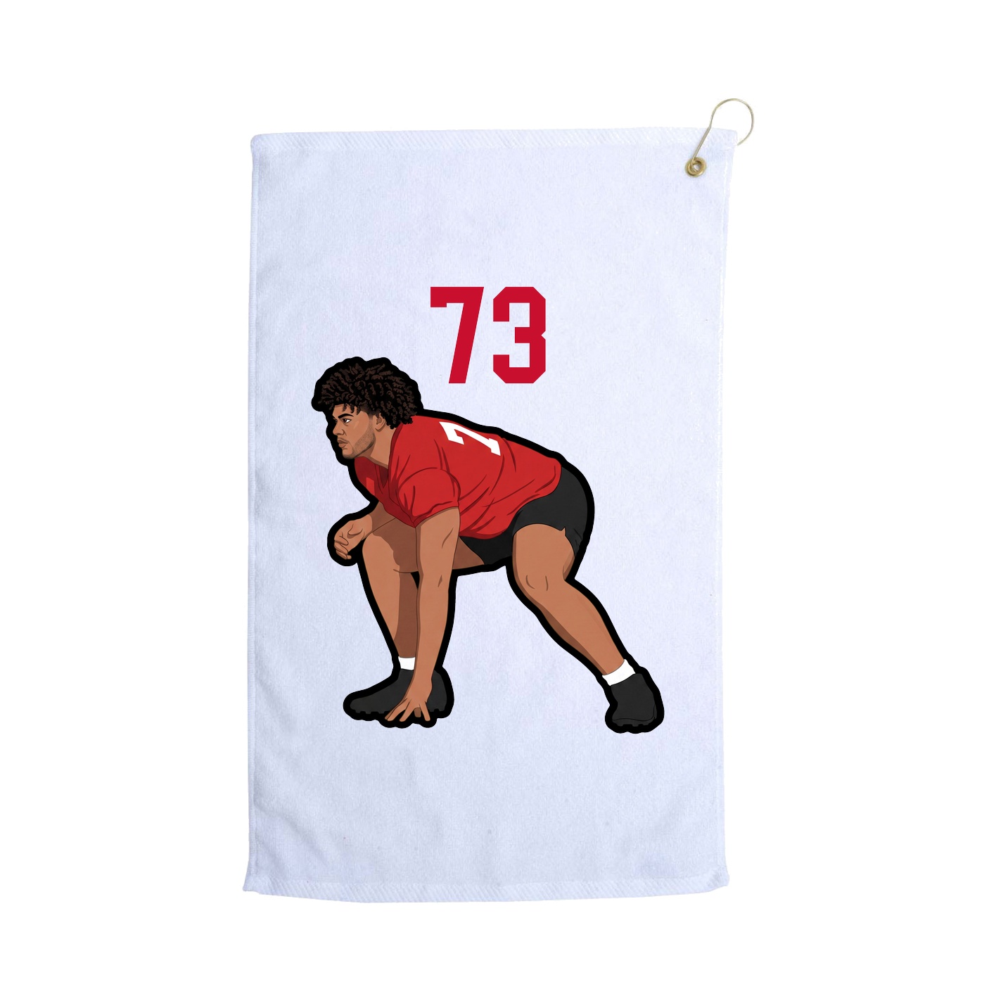 Golf Towel — Number Top in White