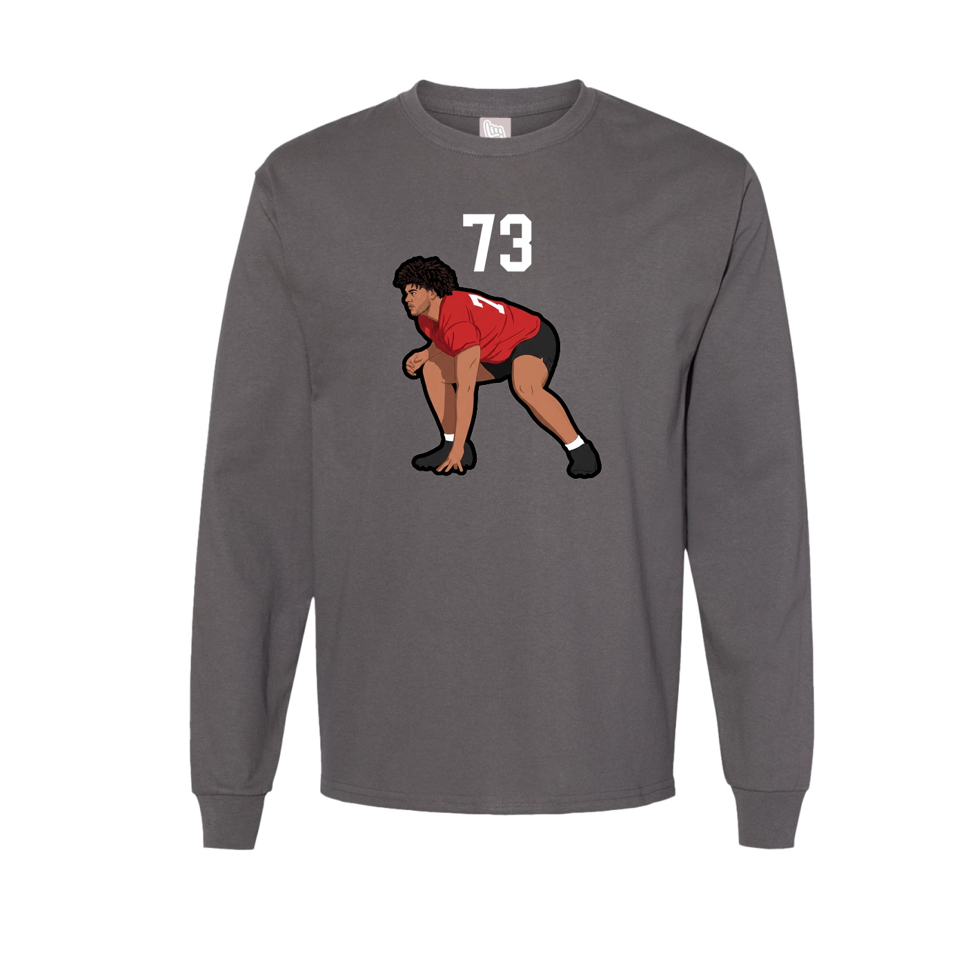 Long Sleeve Tee — Number Top in Grey