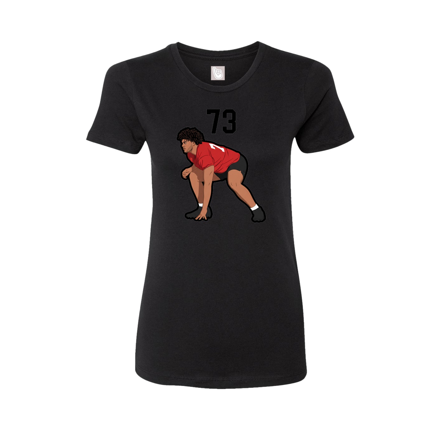 Fitted Women's Tee — Number Top in Black
