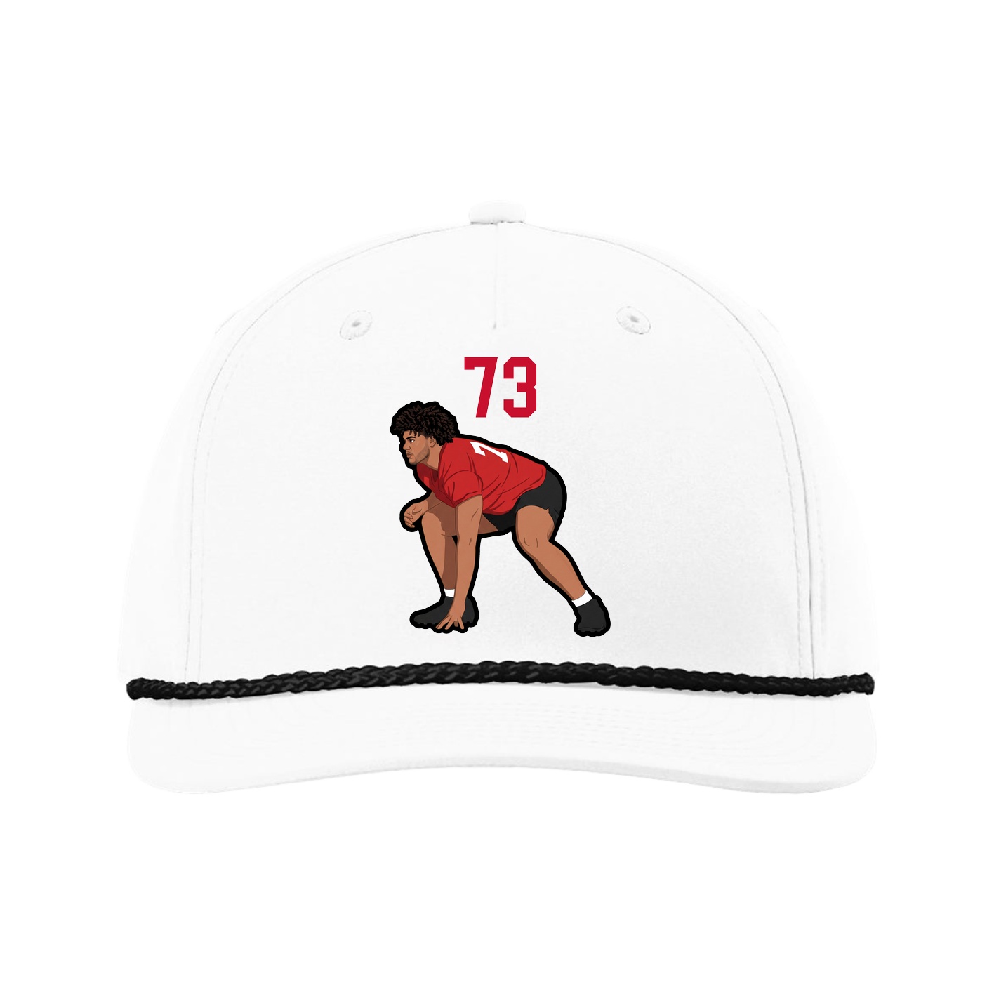 Five-Panel Classic Rope Cap — Number Top in White