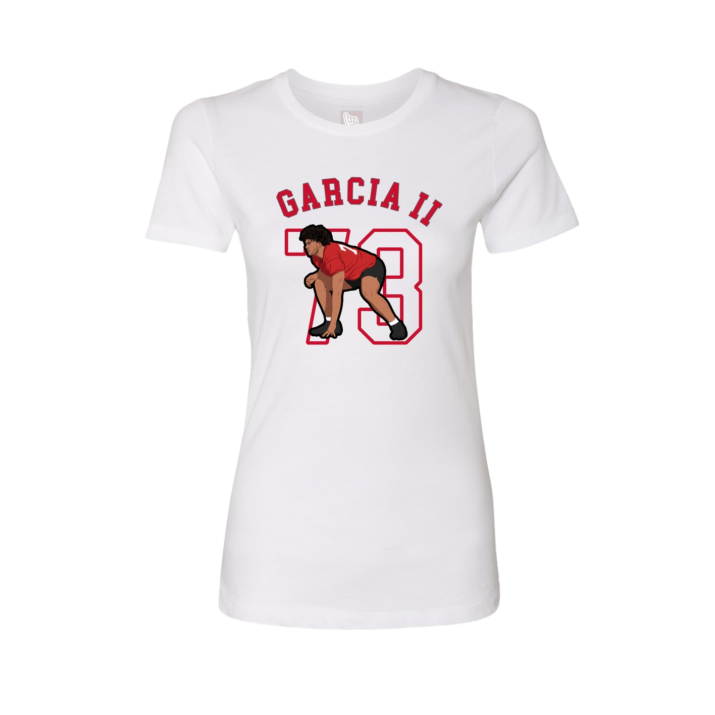 Fitted Women's Tee — Shirsey Arch in White