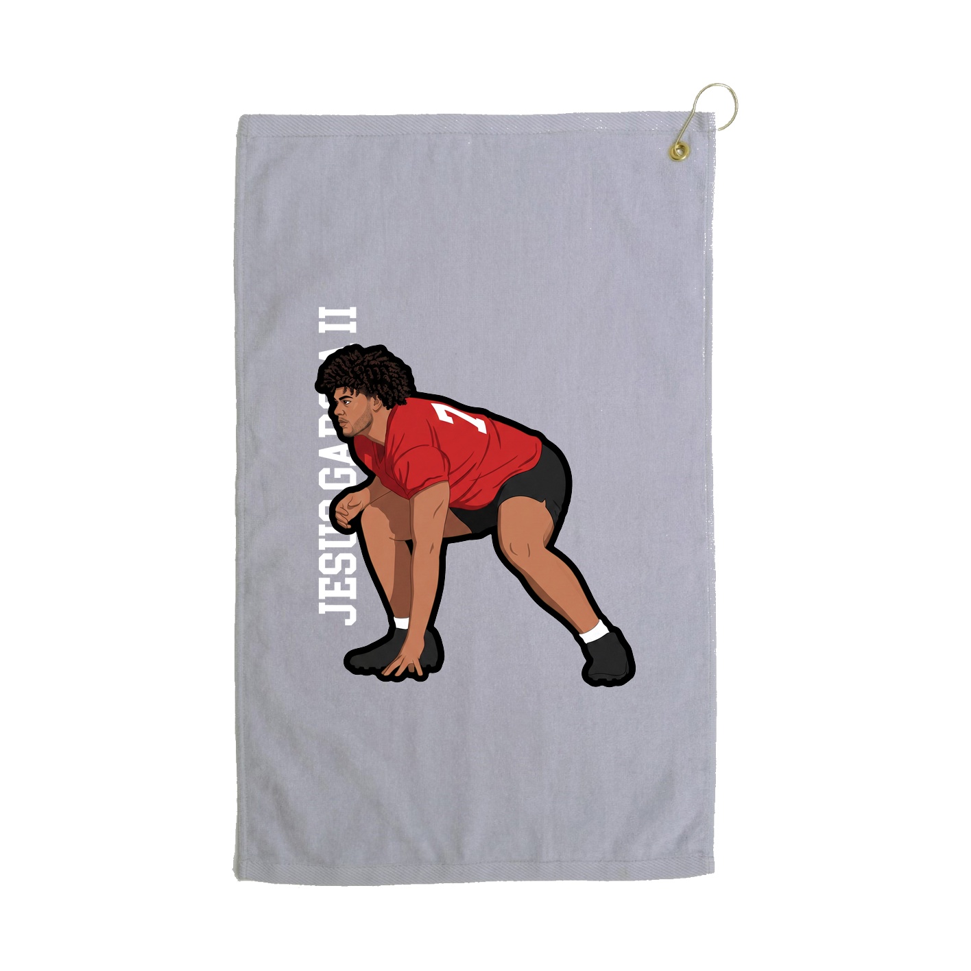 Golf Towel — Name Vertical in Grey