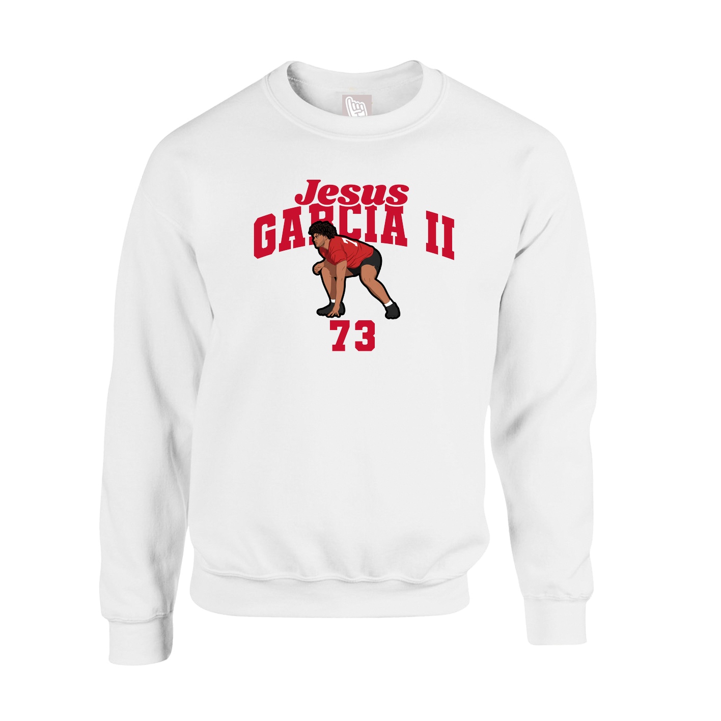 Fleece Crew — Signature Arch in White