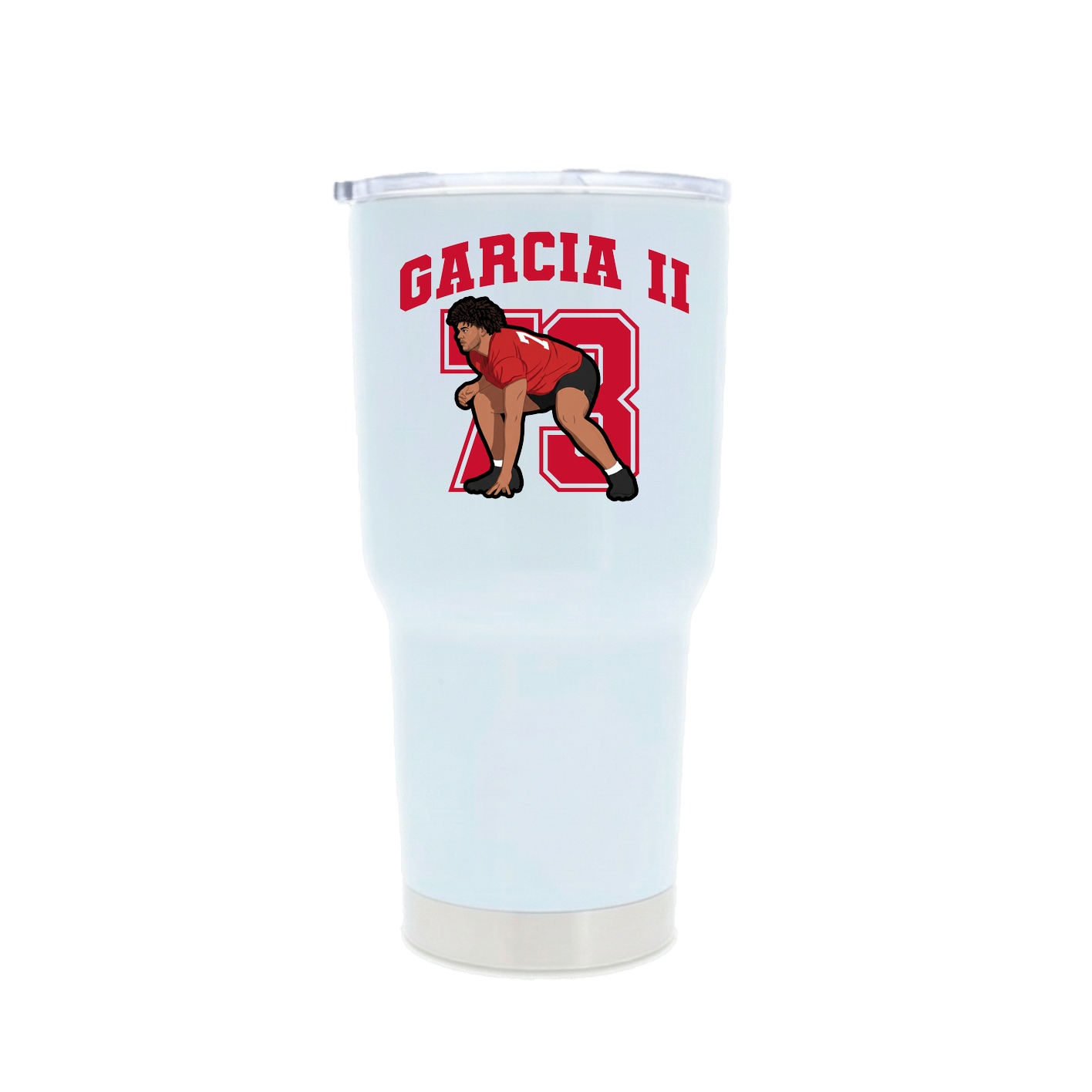 30oz Stainless Steel Tumbler — Number in White
