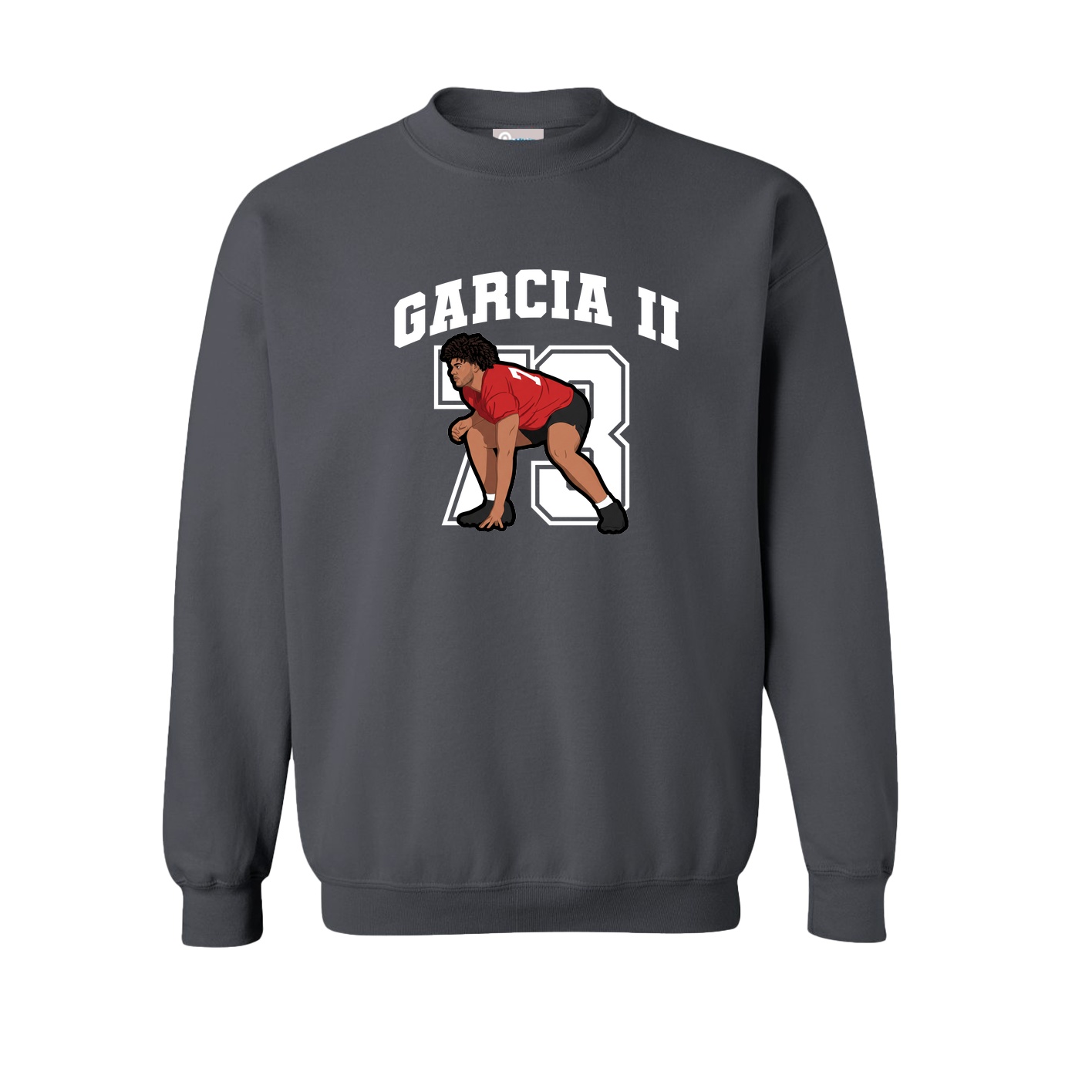 Fleece Crew — Number in Grey