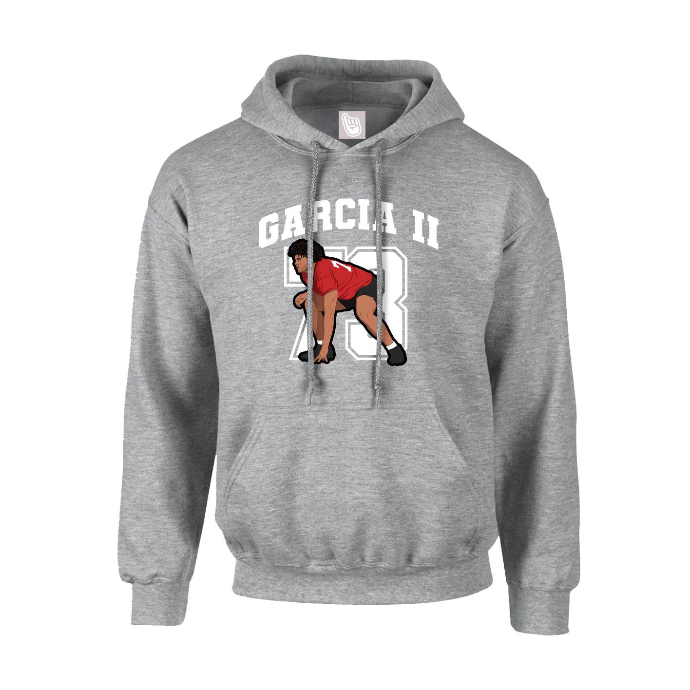 Youth Hoodie — Number in Grey