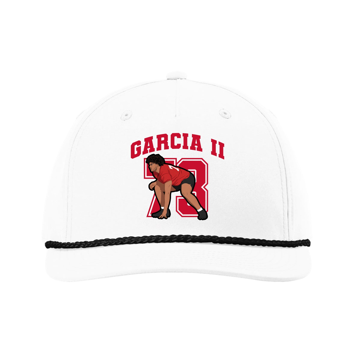 Five-Panel Classic Rope Cap — Number in White