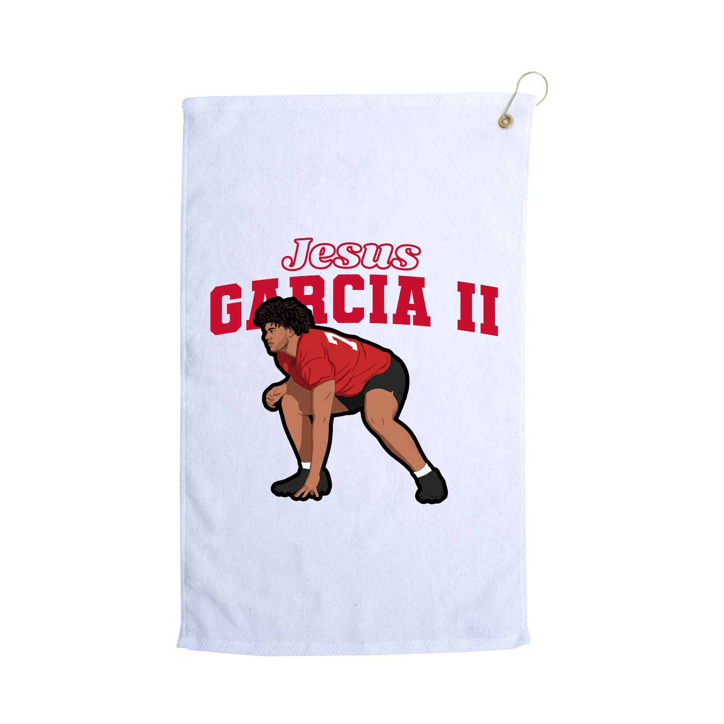 Golf Towel — Name Arch in White