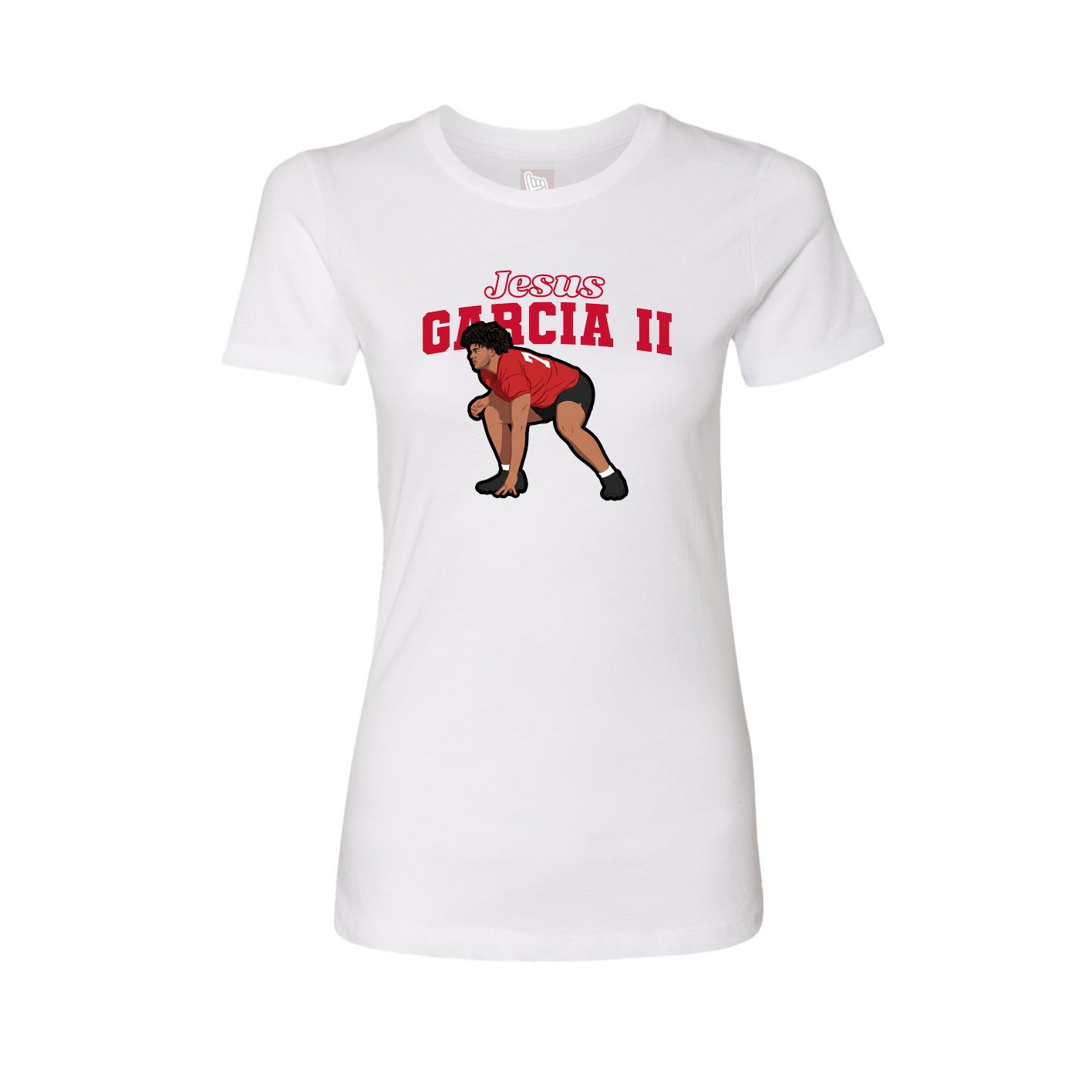 Fitted Women's Tee — Name Arch in White