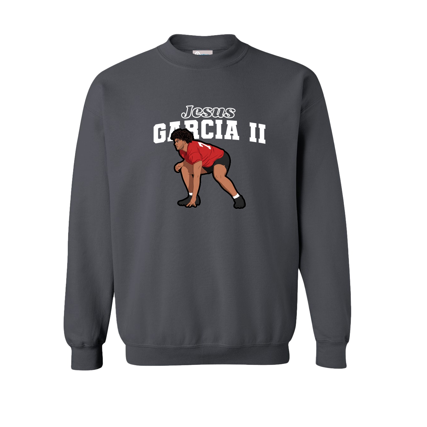 Fleece Crew — Name Arch in Grey