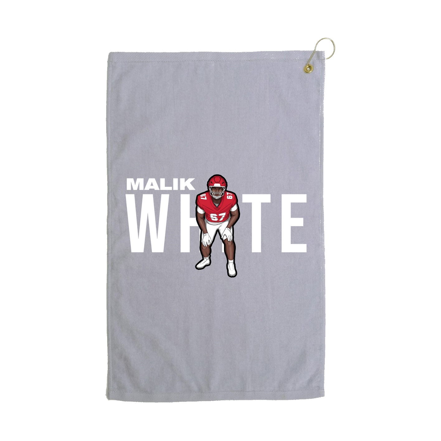 Golf Towel — Player Name in Grey