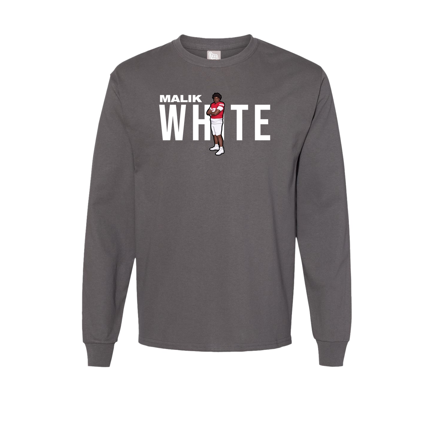 Long Sleeve Tee — Player Name in Grey