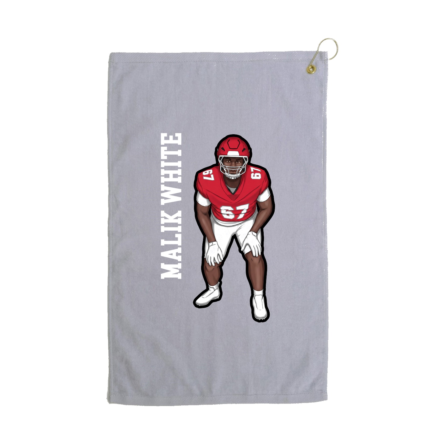 Golf Towel — Name Vertical in Grey