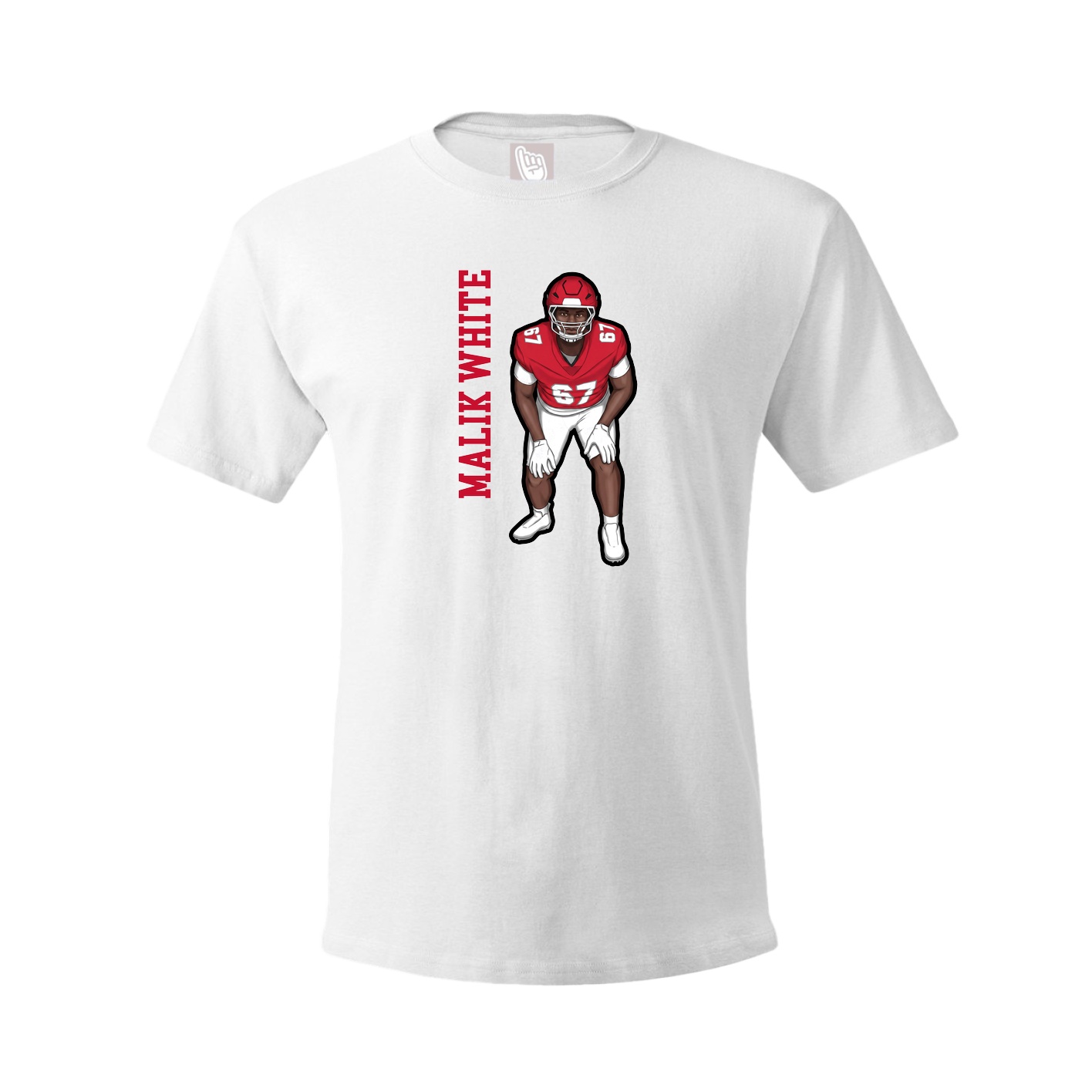 Tee — Name Vertical in White