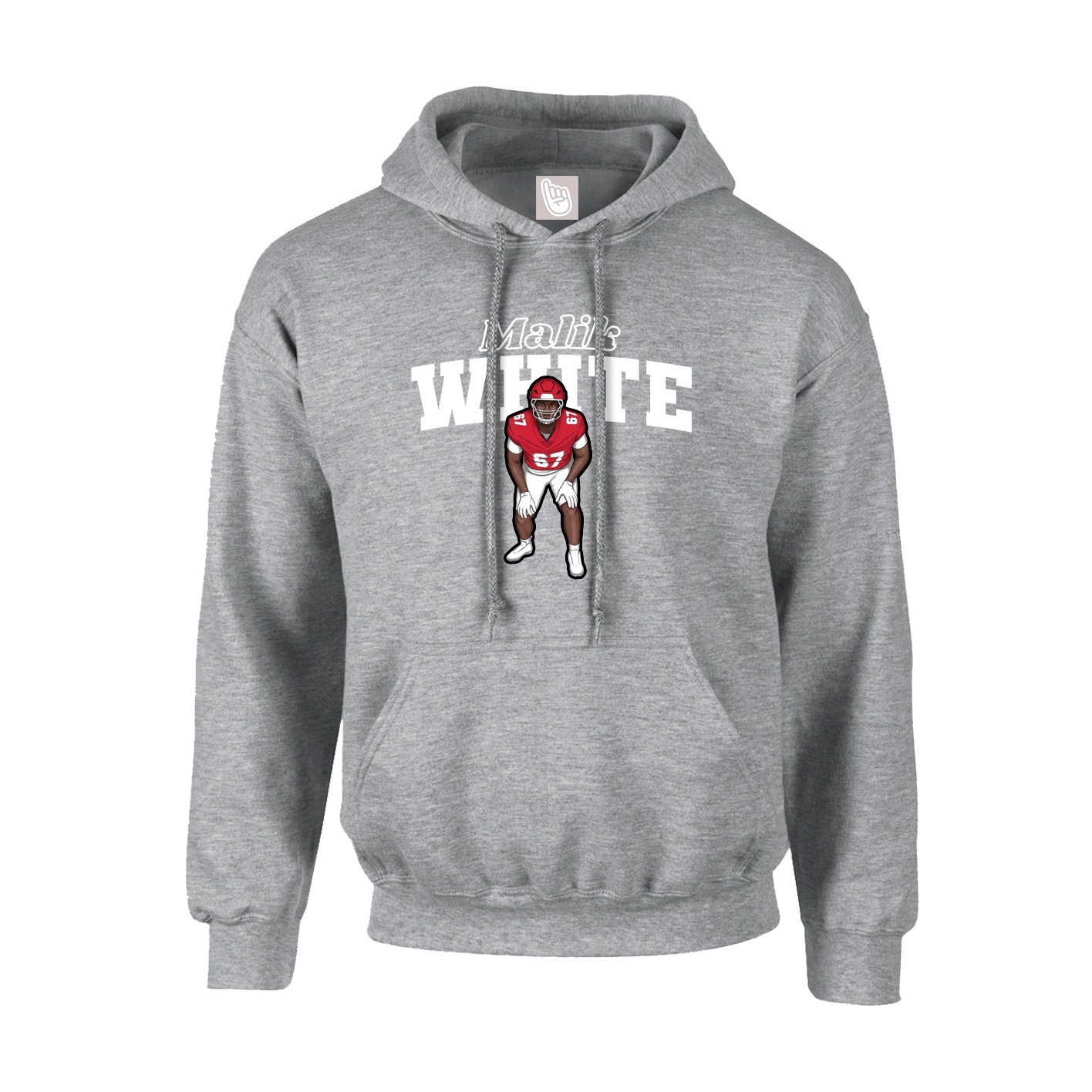 Youth Hoodie — Name Arch in Grey