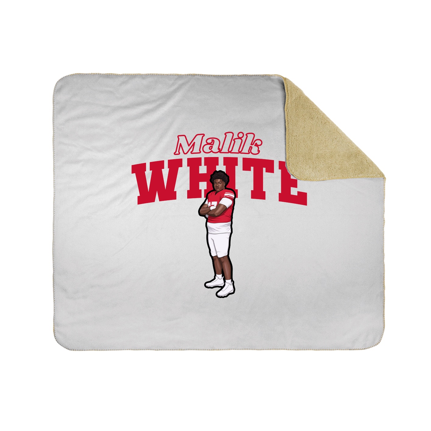 Throw Blanket — Name Arch in White